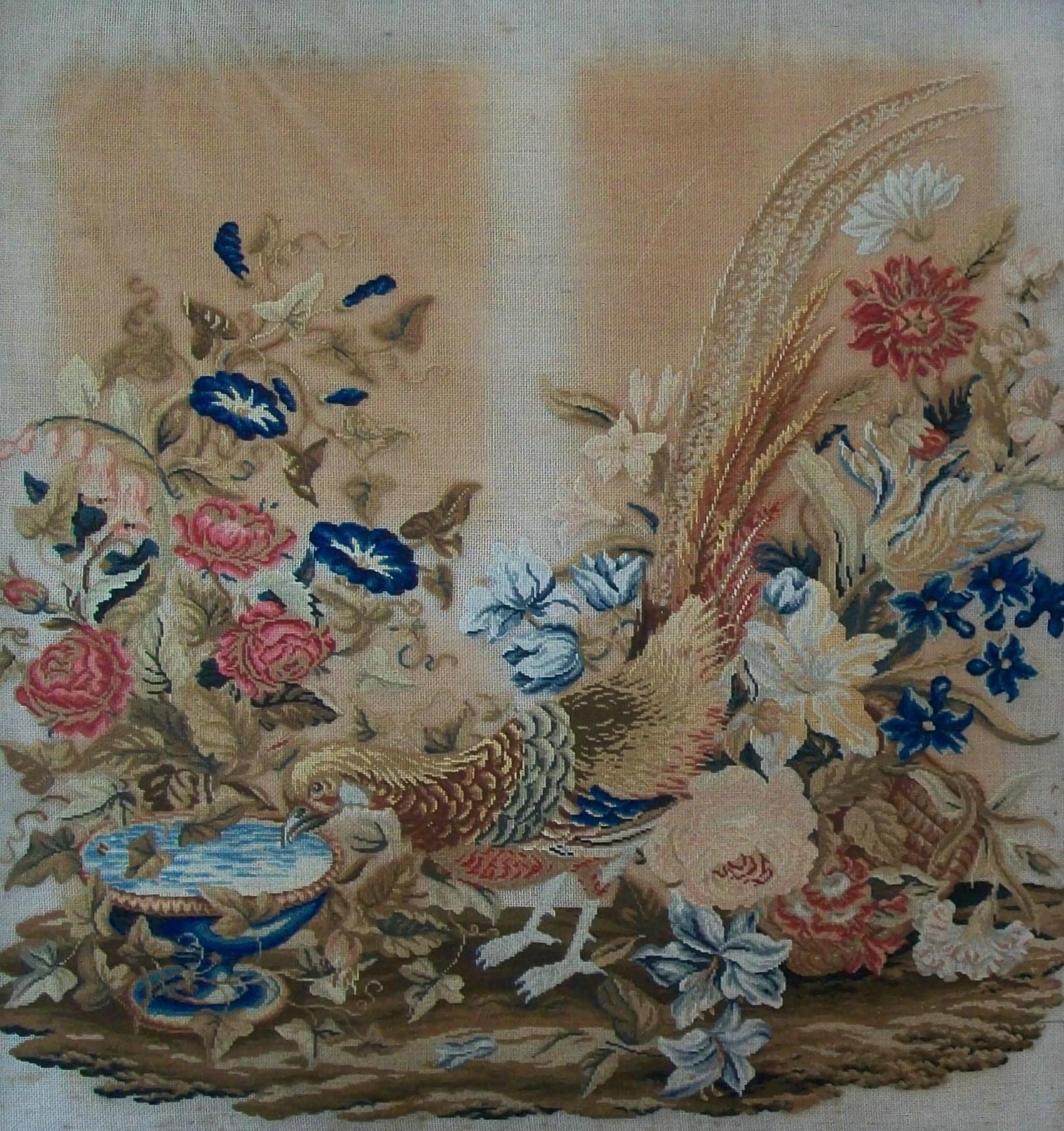 William IV Hardwood & Needlepoint Tapestry Fire Screen, U.K., circa 1840 10