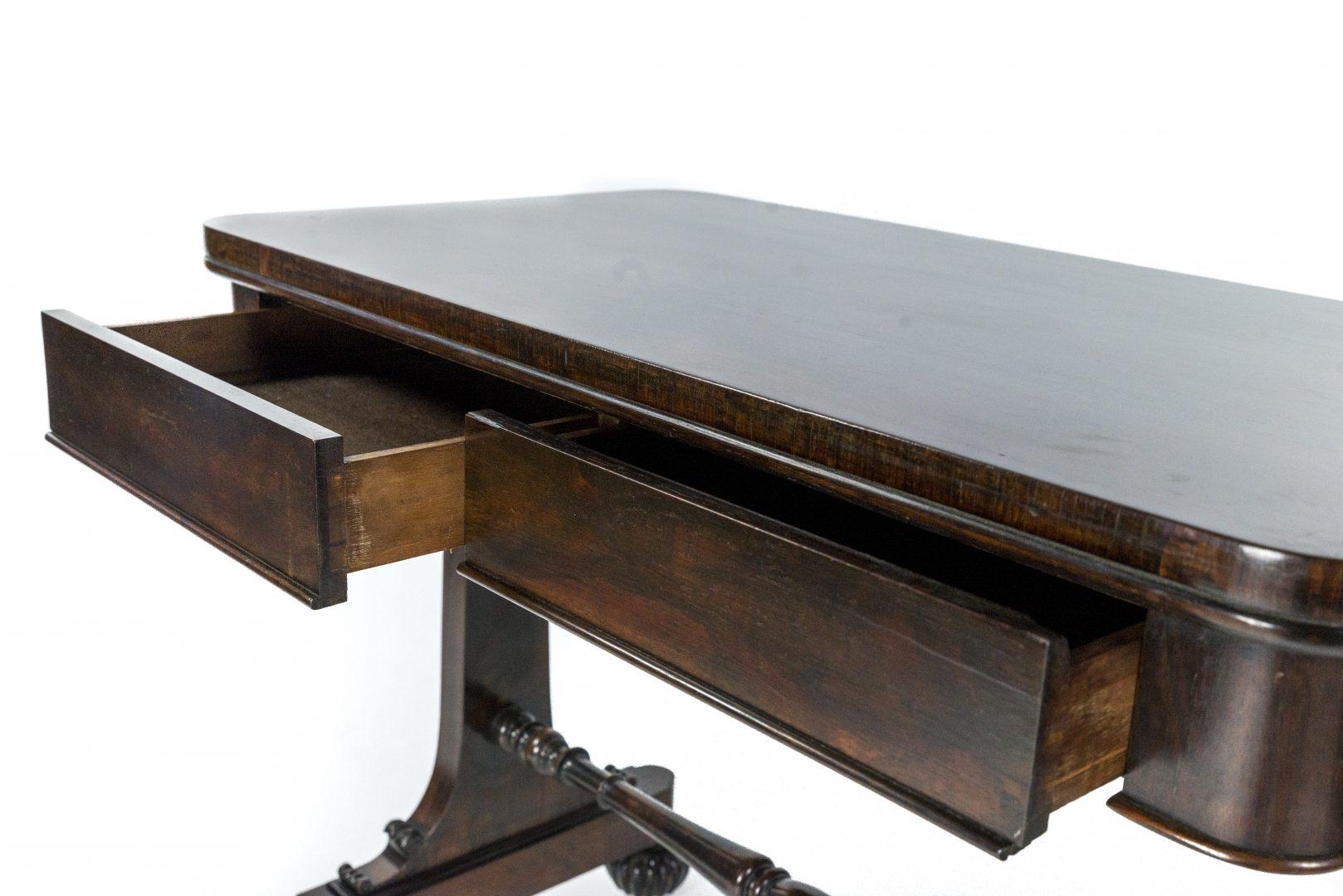 A William IV mahogany side table, circa 1835, signed Gillows of Lancaster, with blind frieze drawer


Gillows of Lancaster and London, also known as Gillow & Co., was an English furniture making firm based in Lancaster, Lancashire, and in London.