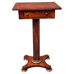 Mesa auxiliar de caoba de un cajón William IV, Circa 1830s