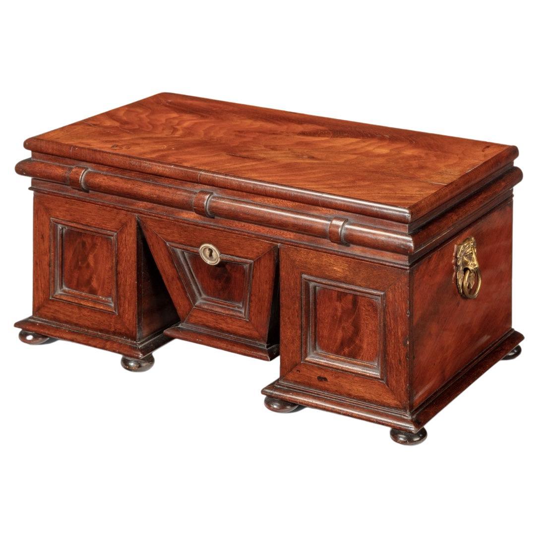 William IV Mahogany Tea Caddy in the Form of a Pedestal Sideboard For Sale