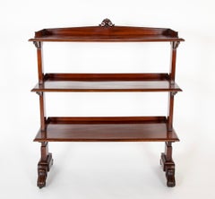 William IV Mahogany Three Tier Etagere Shelves On Castors
