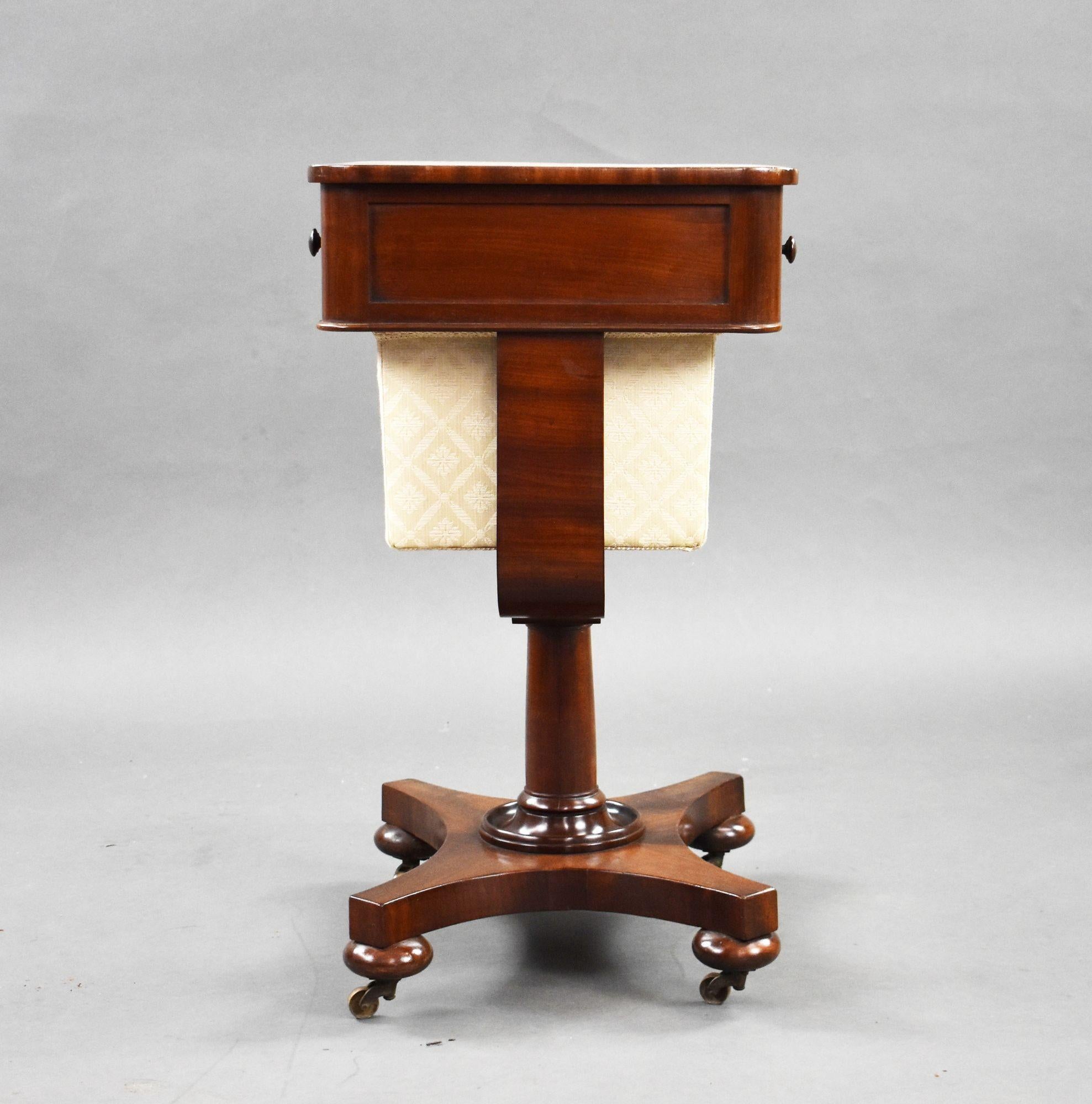 William IV Mahogany Work Table For Sale 1