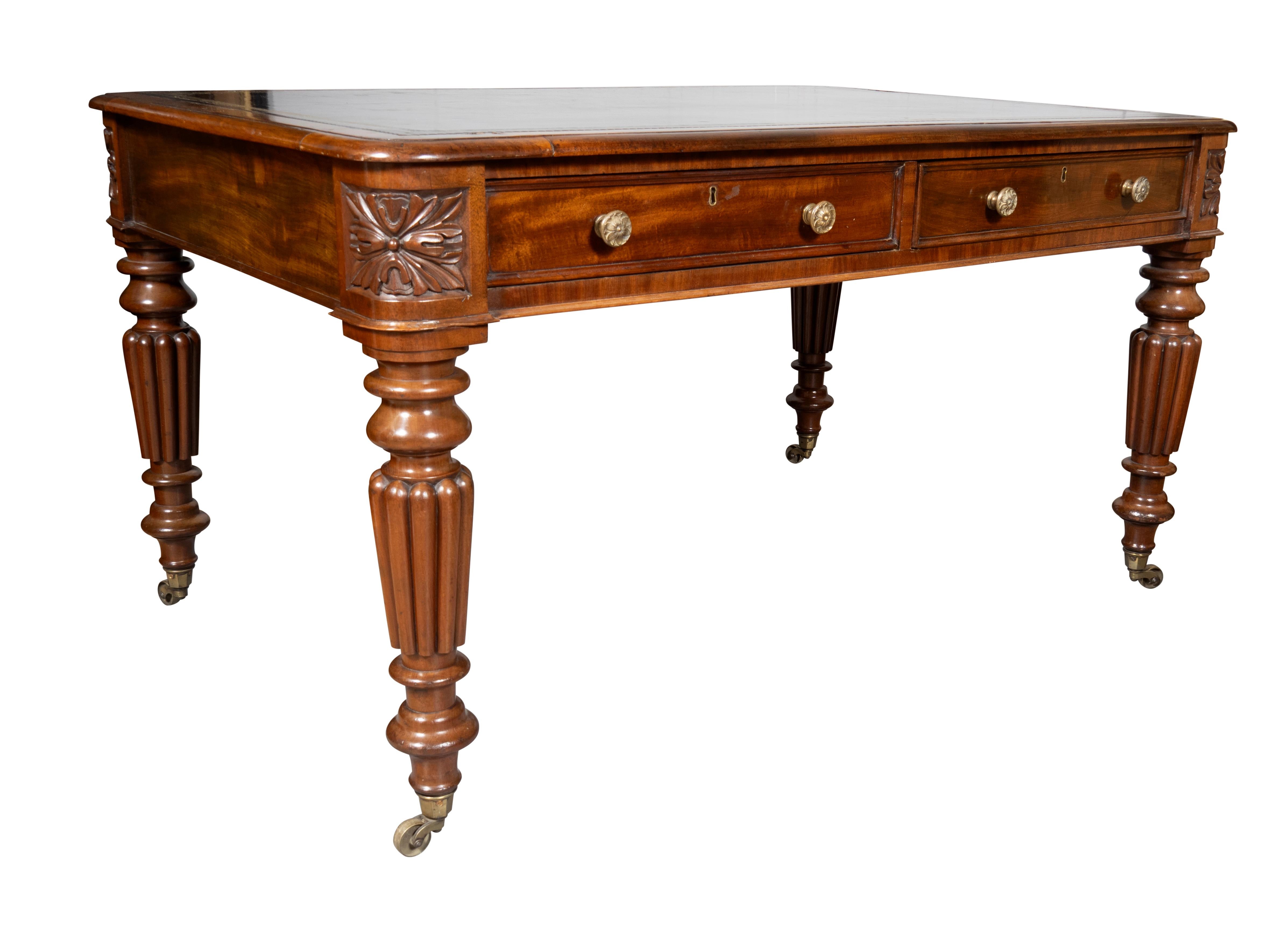 English William IV Mahogany Writing Table For Sale