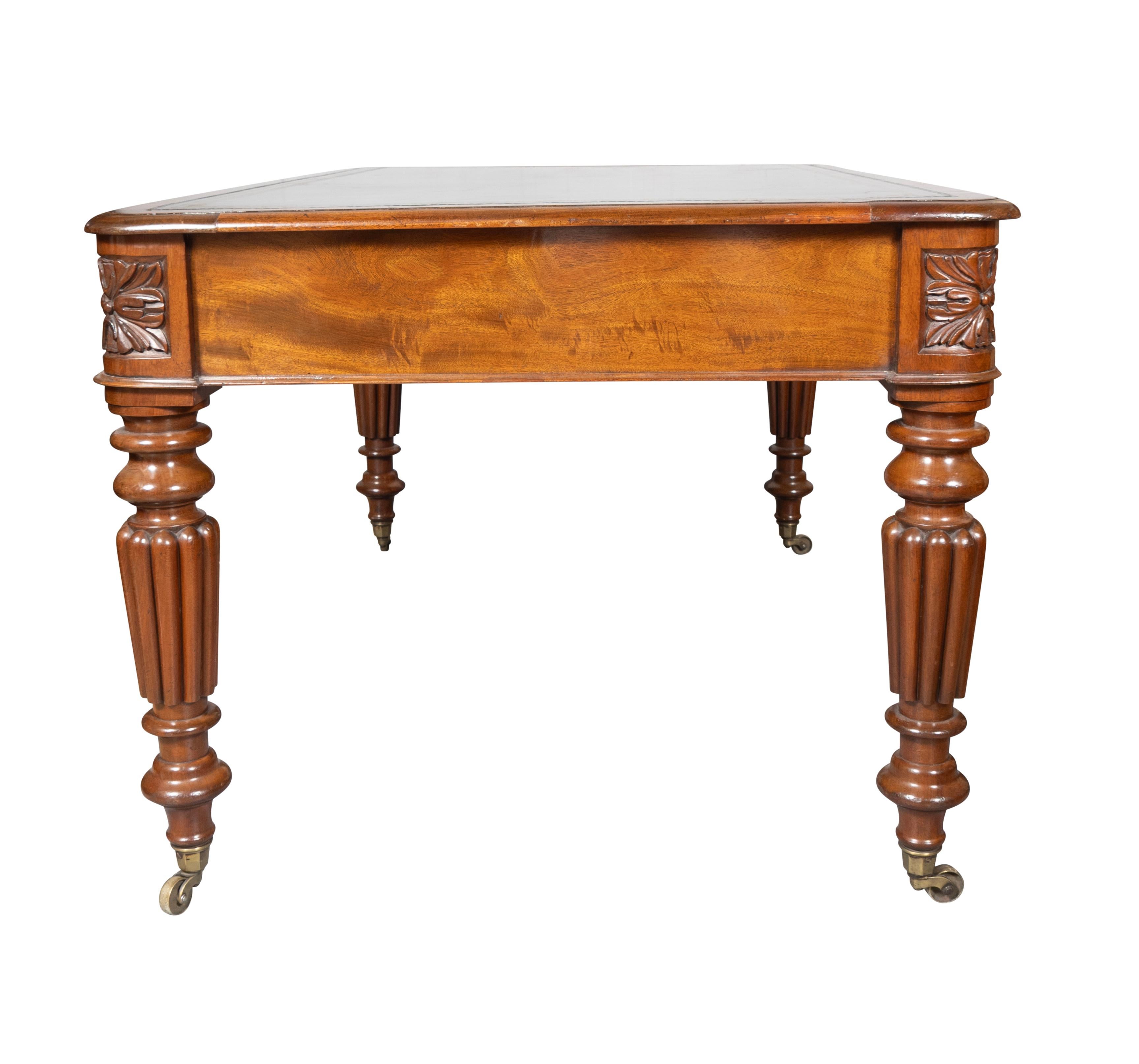Brass William IV Mahogany Writing Table For Sale