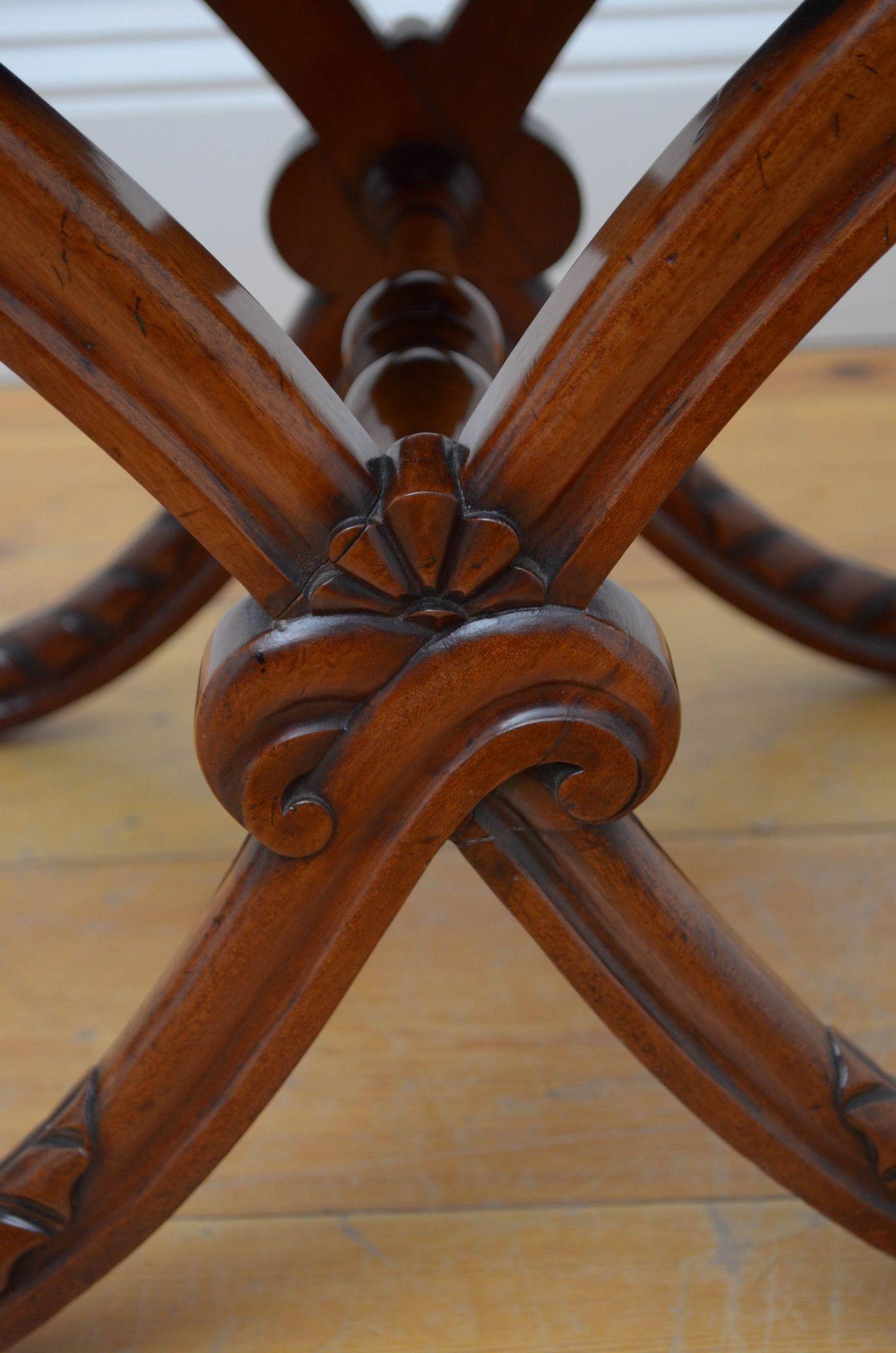 William IV Mahogany X Frame Stool 5