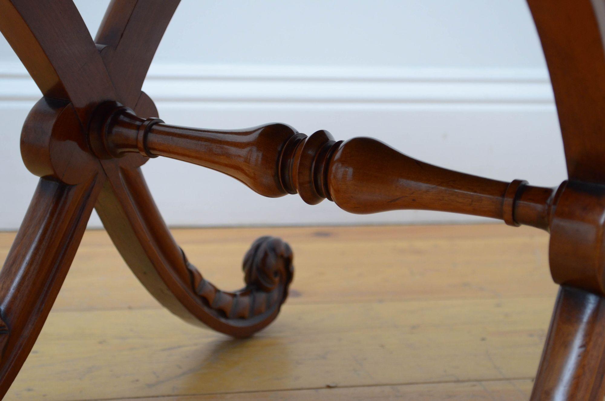 William IV Mahogany X Frame Stool 9