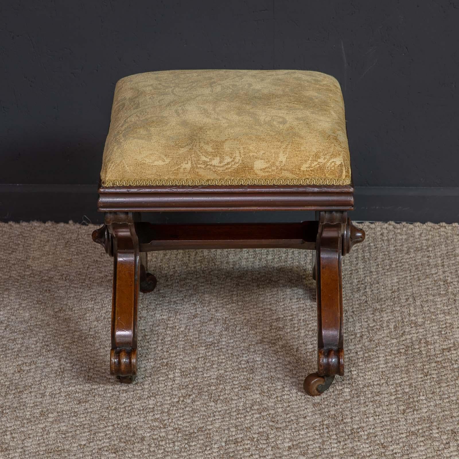 English William iv Mahogany X-Frame Stool For Sale