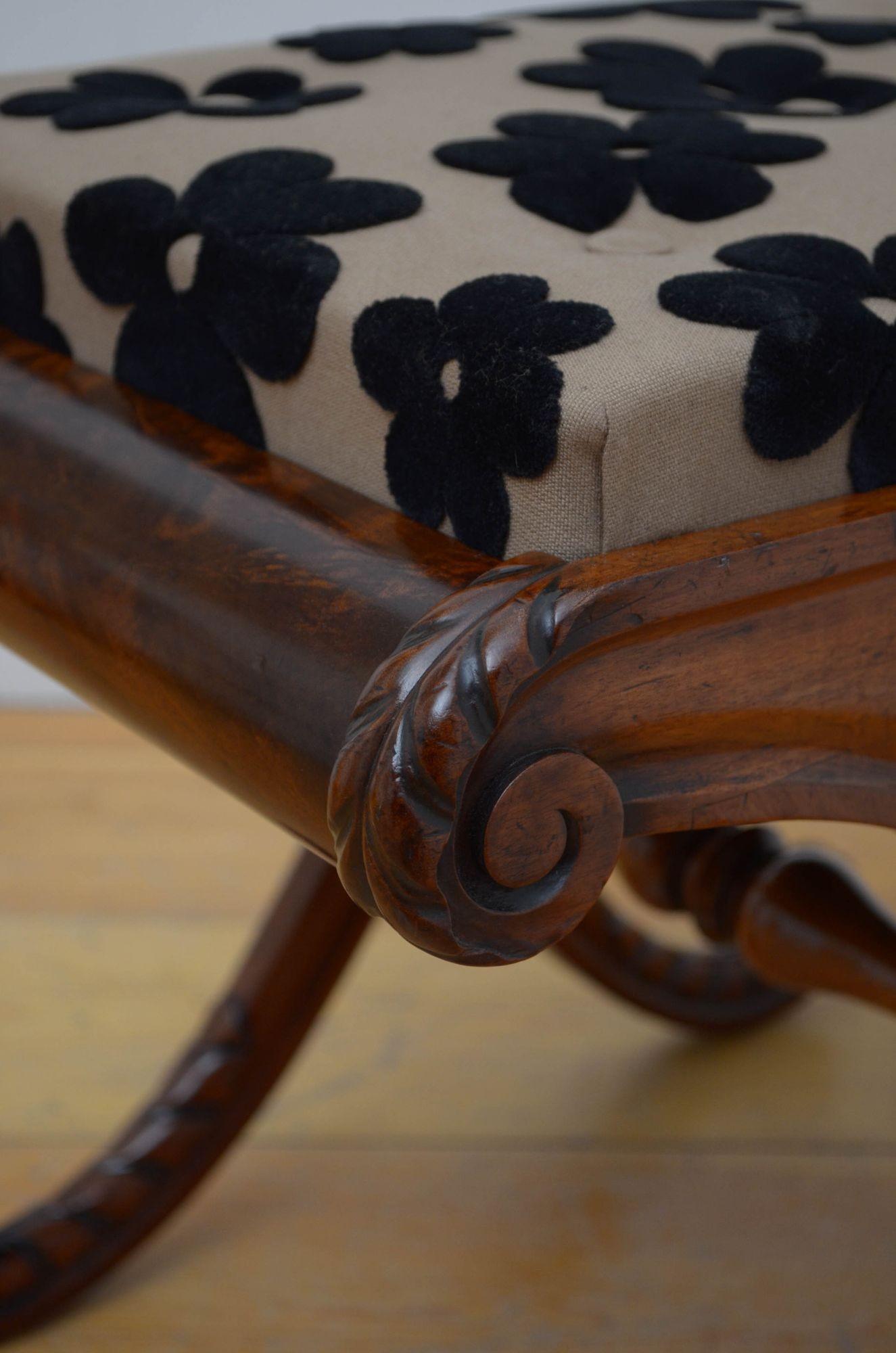 William IV Mahogany X Frame Stool 2