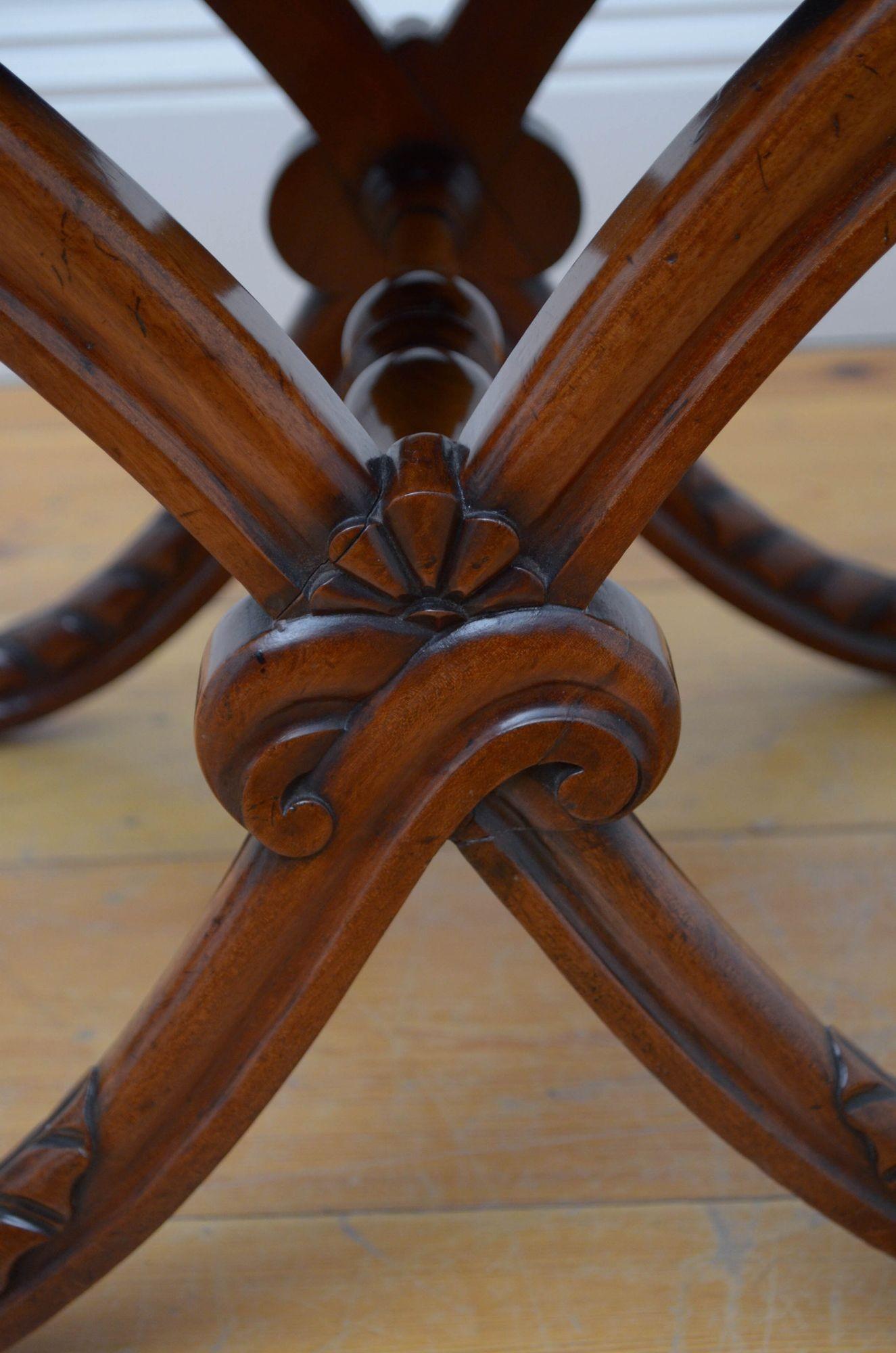 William IV Mahogany X Frame Stool 3