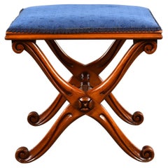 William IV Mahogany X Frame Stool