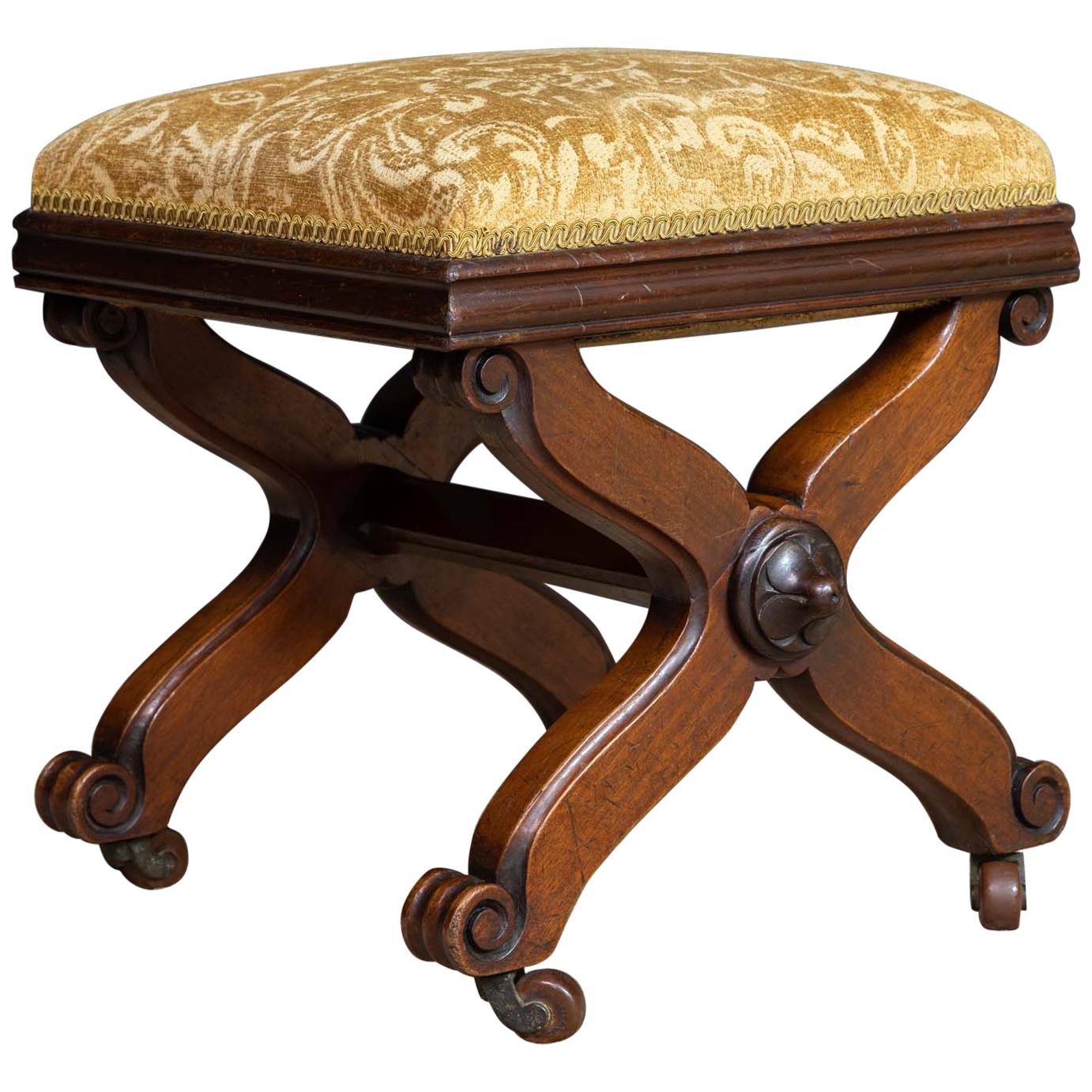 William IV Mahogany X Stool For Sale