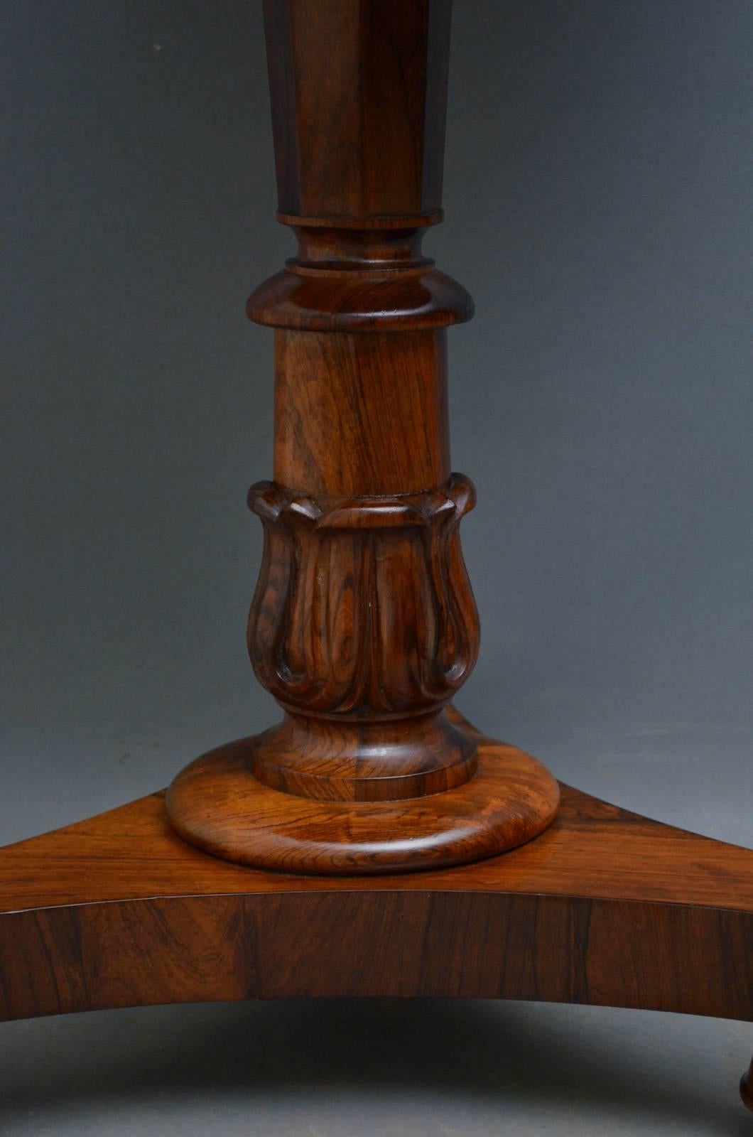 William IV Marble-Topped Centre Table in Rosewood In Excellent Condition In Whaley Bridge, GB