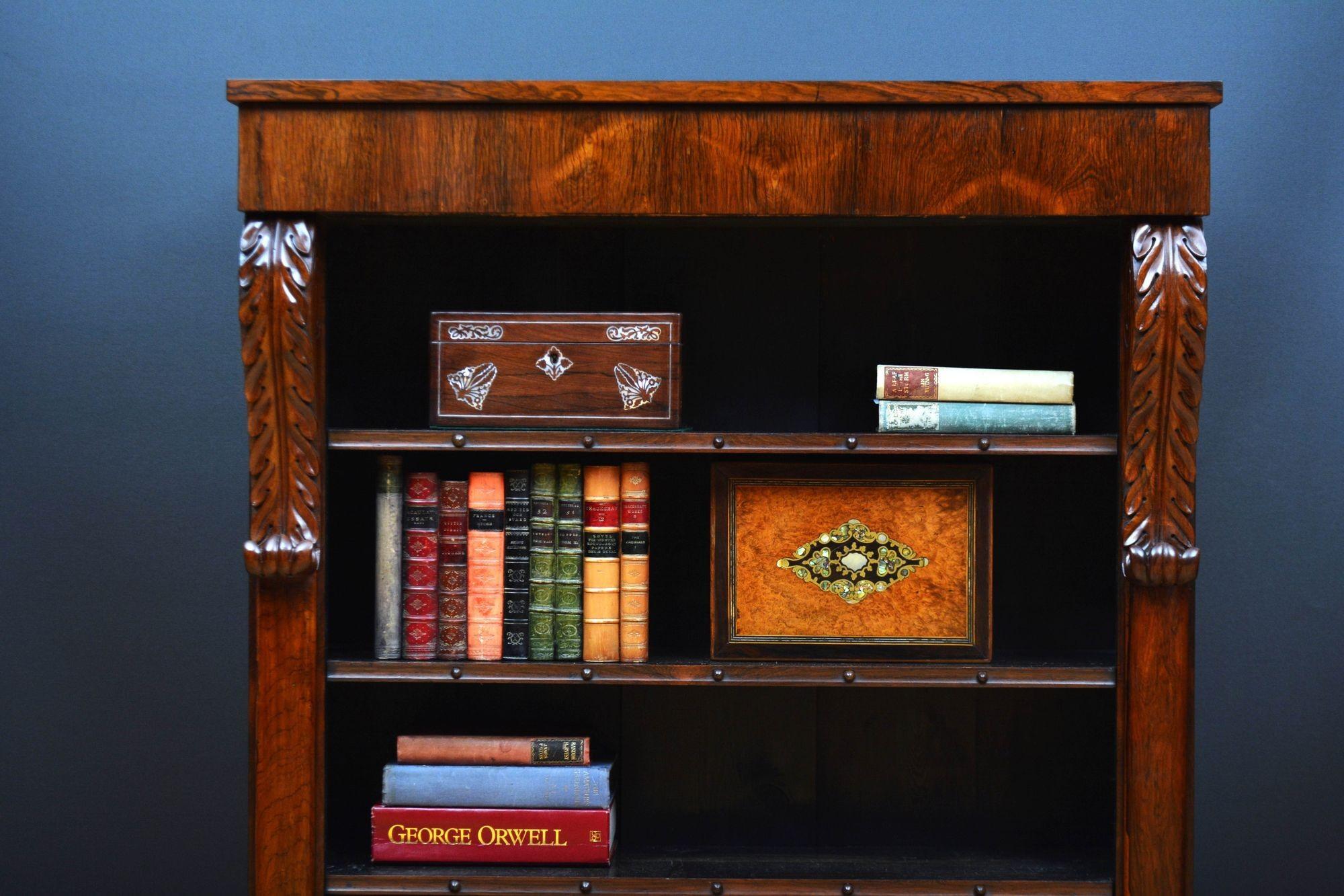 William IV Open Bookcase in Rosewood For Sale 5