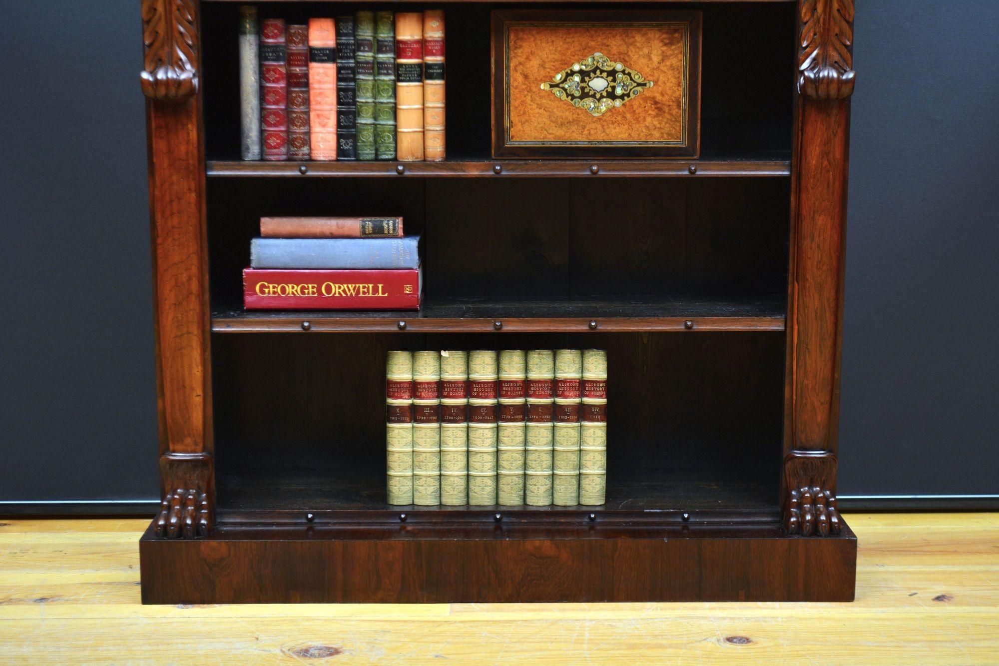 William IV Open Bookcase in Rosewood For Sale 6