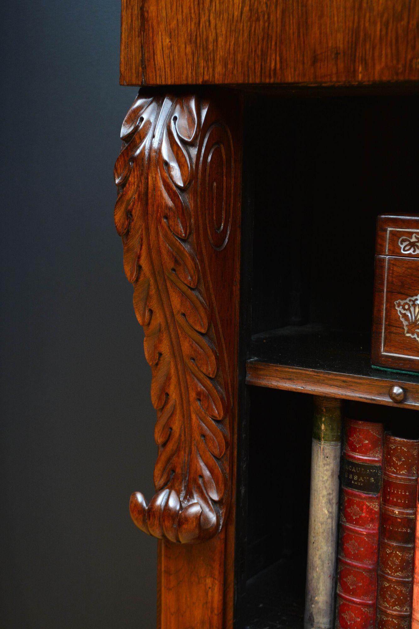 William IV Open Bookcase in Rosewood For Sale 7