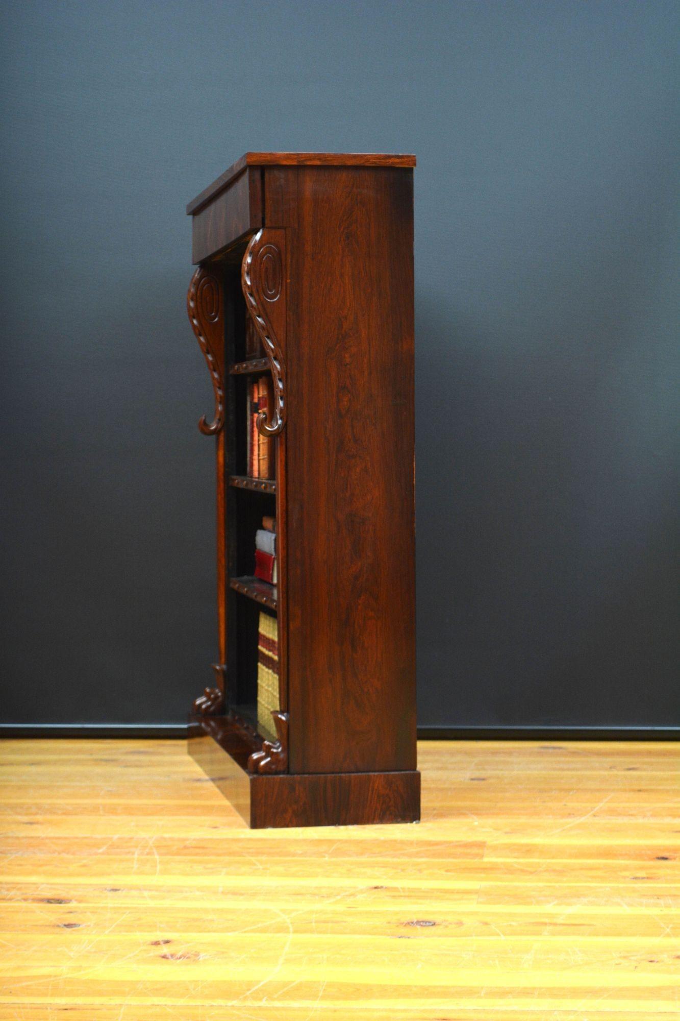 William IV Open Bookcase in Rosewood For Sale 10