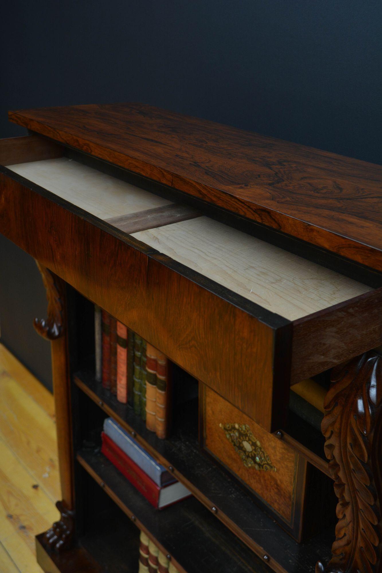 William IV Open Bookcase in Rosewood For Sale 2