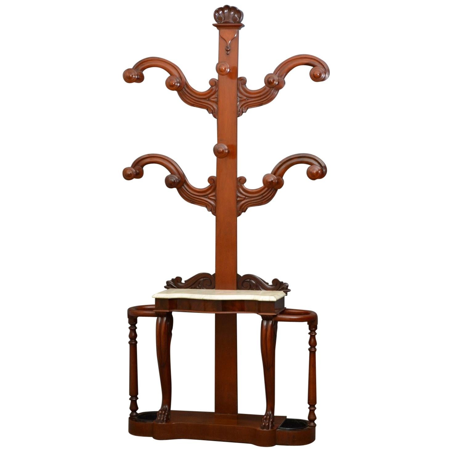 William IV or Early Victorian Mahogany Hall Tree at 1stDibs