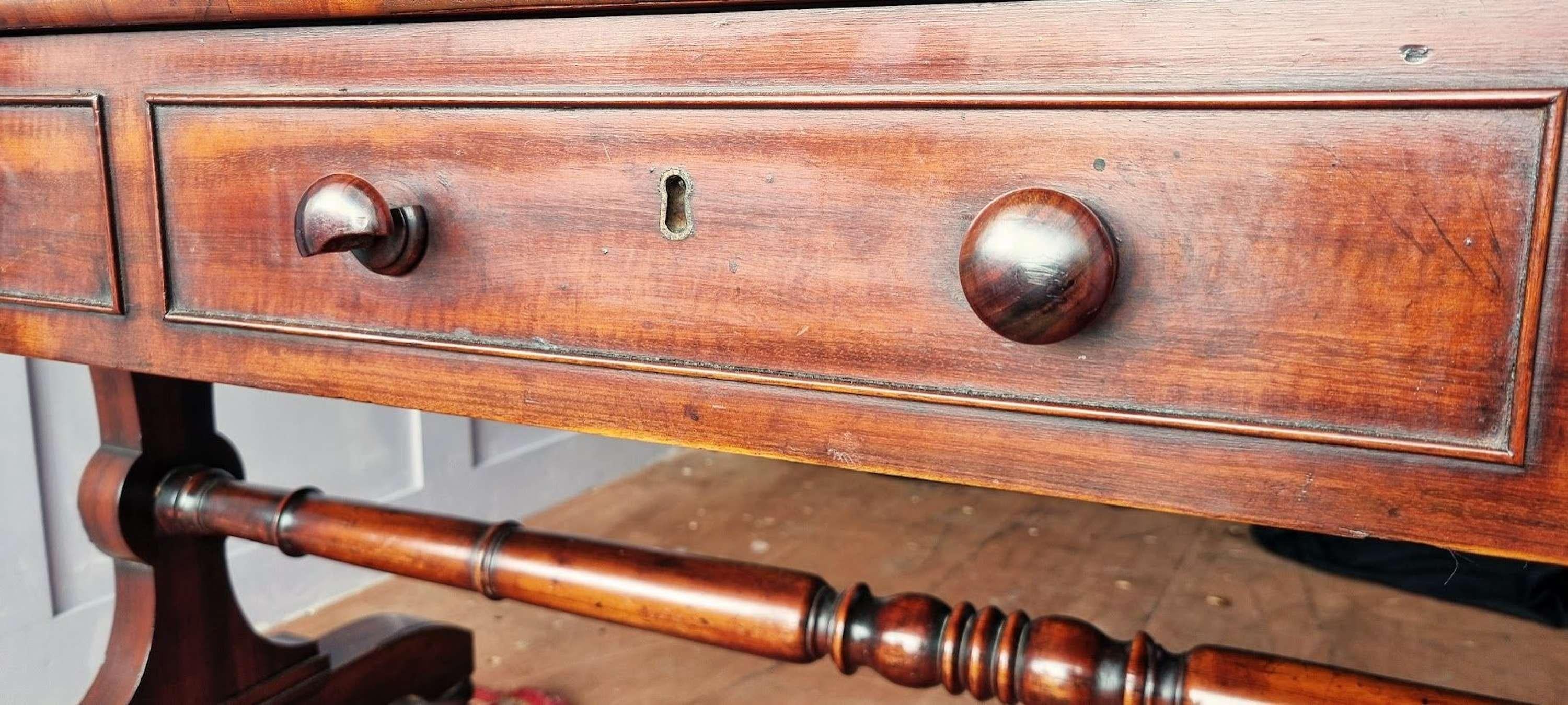 William IV Padouk wood library table For Sale 1