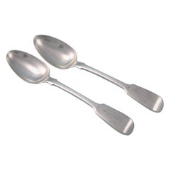 William iv Pair of Sterling Silver Horticultural Society Prize Teaspoons