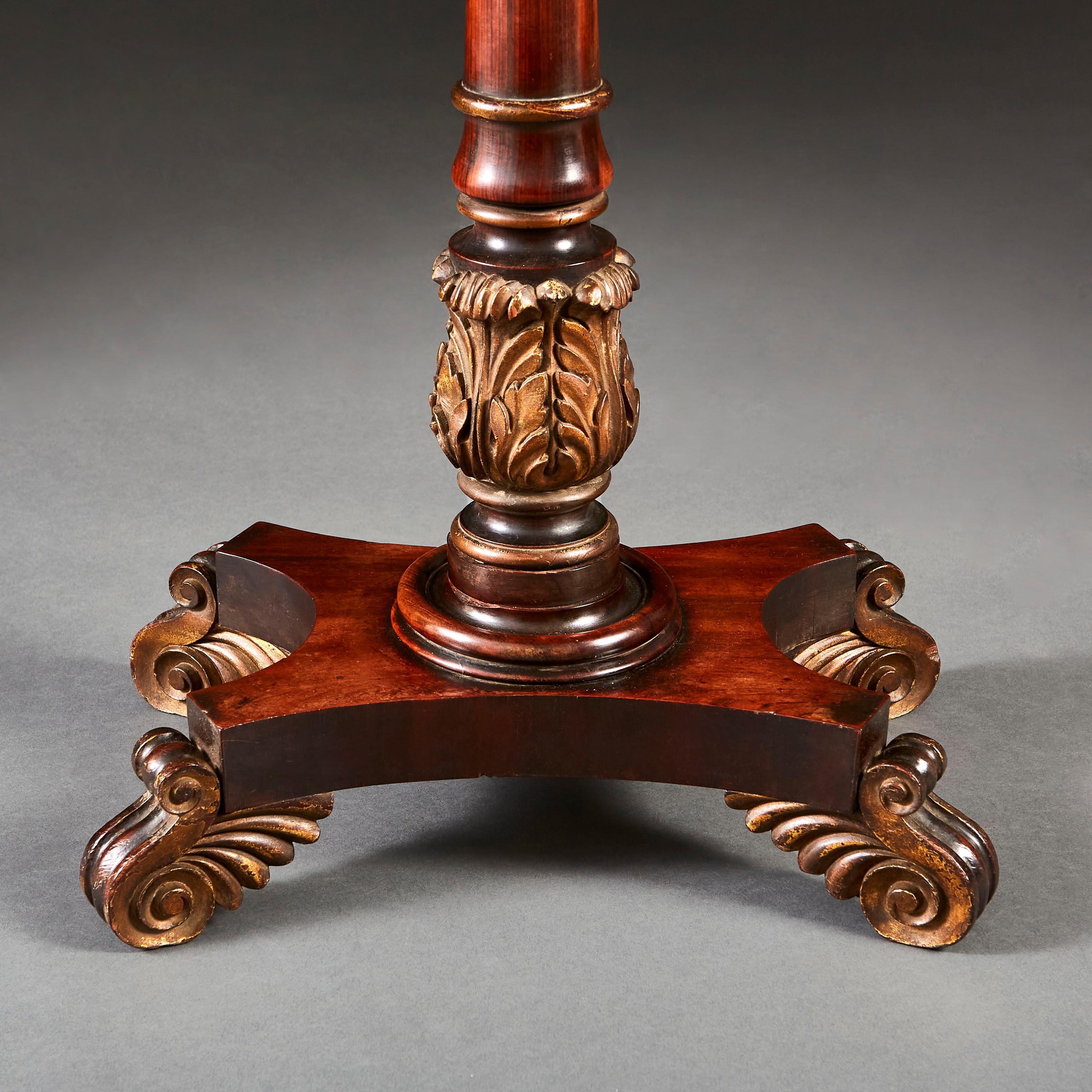 William IV Parquetry Occasional Table with Hexagonal Top Inlaid with Tudor Rose In Good Condition In London, GB