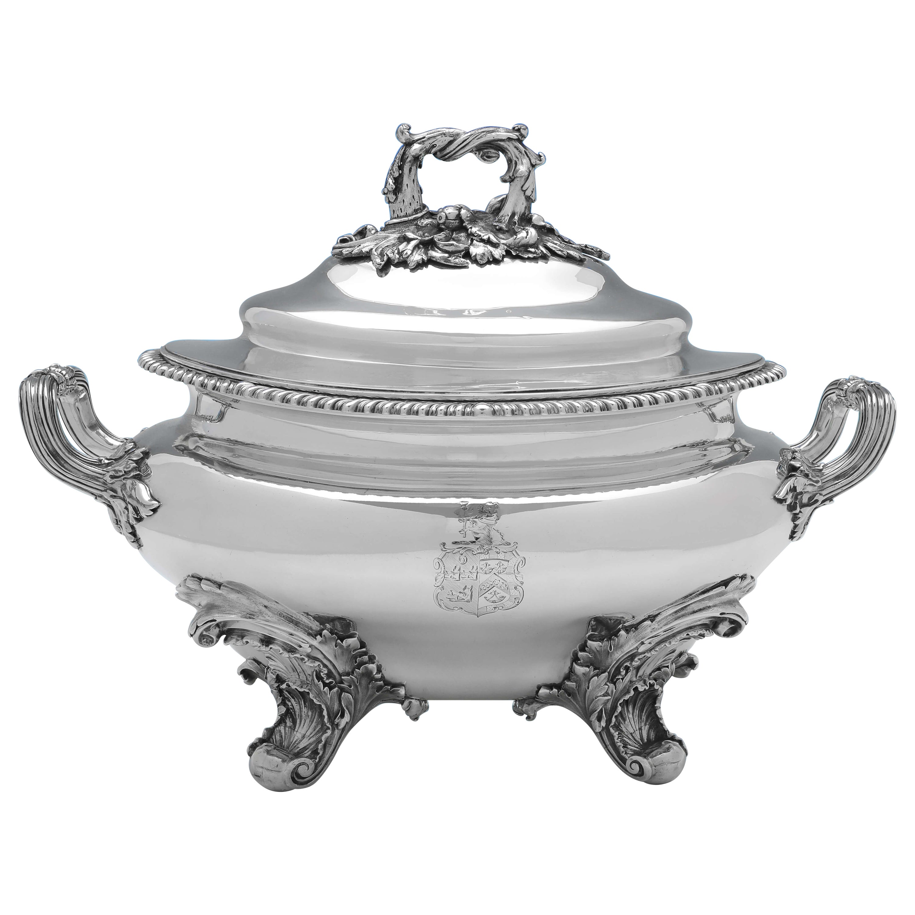 Antike Suppenterrine aus Sterlingsilber aus der William-IV-Periode – London 1835 – Barnards