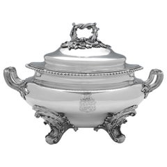Zuppiera antica in argento Sterling del periodo William IV - Londra 1835 - Barnards