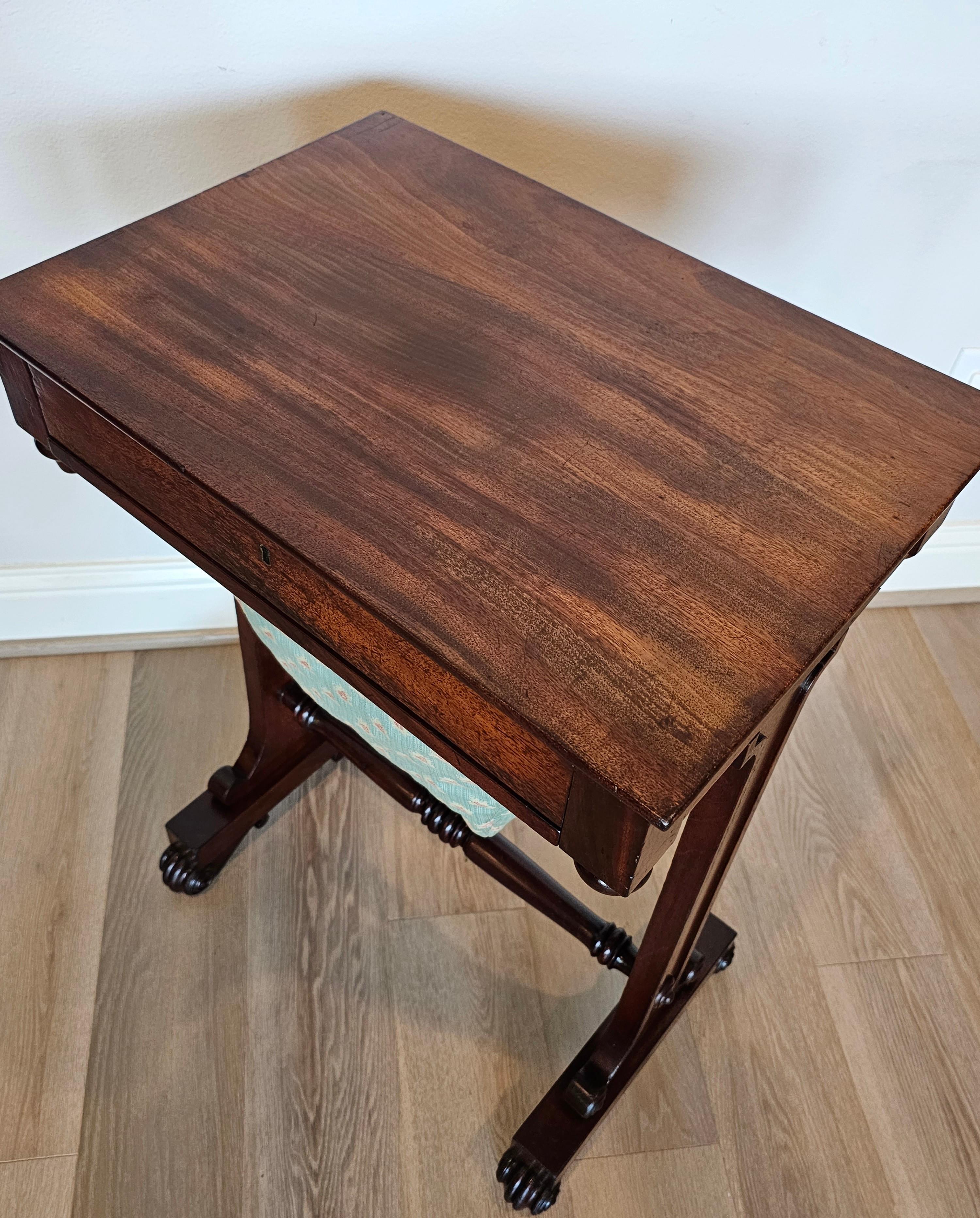 Hand-Crafted William IV Period English Sewing Stand Work Table  For Sale