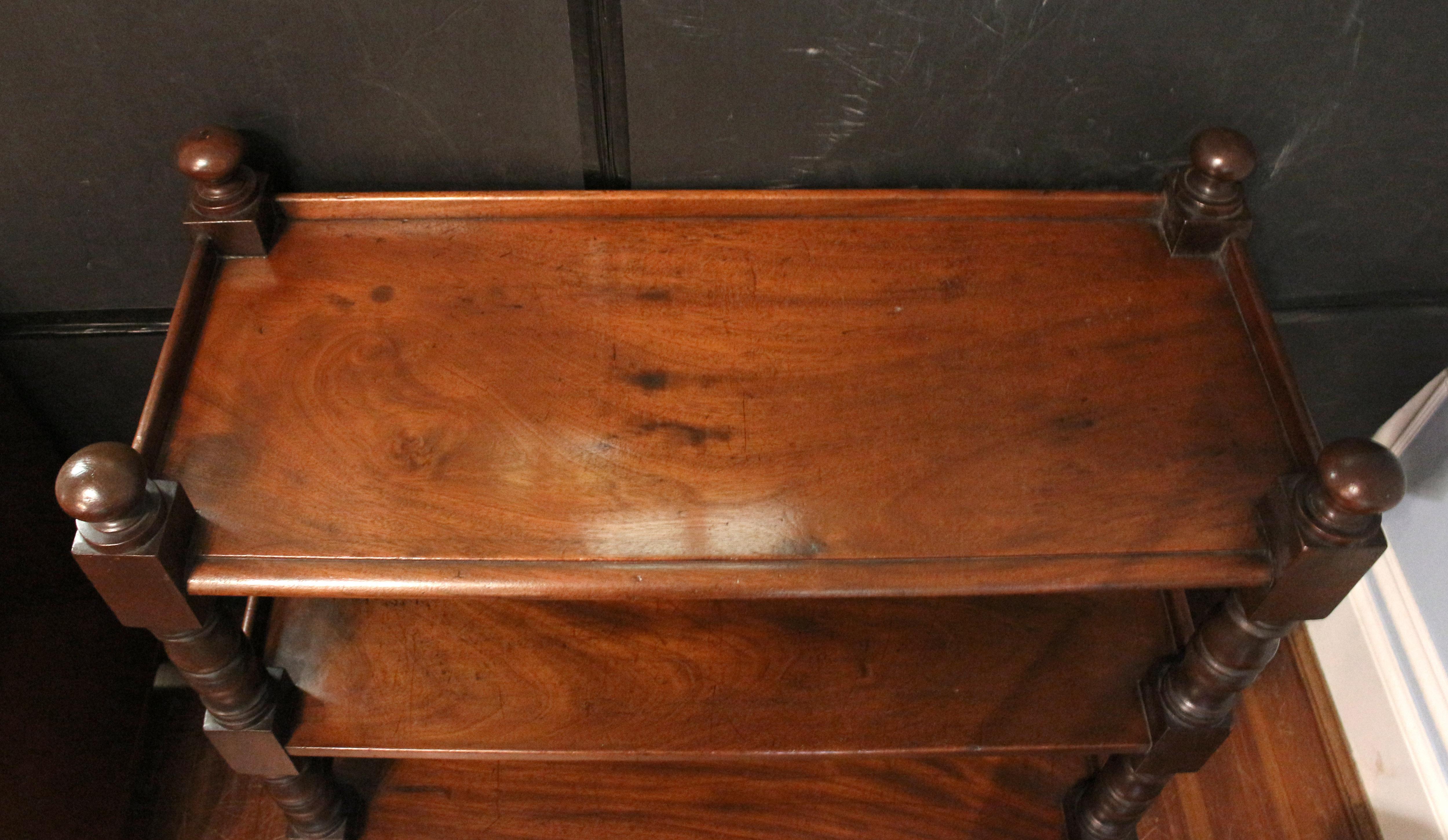English William IV Period Mahogany Butler's Trolley Etagere or Dumbwaiter