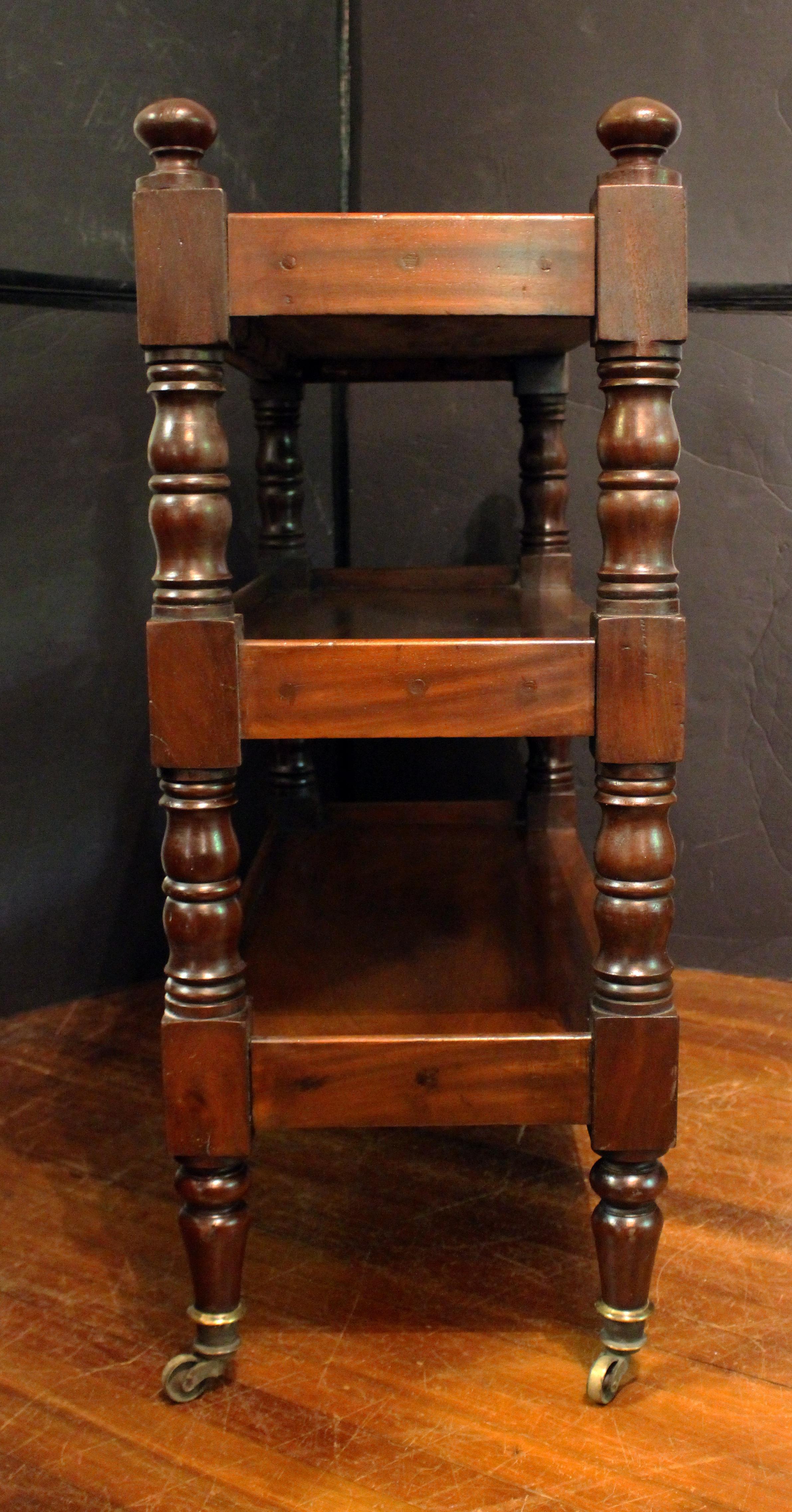 19th Century William IV Period Mahogany Butler's Trolley Etagere or Dumbwaiter