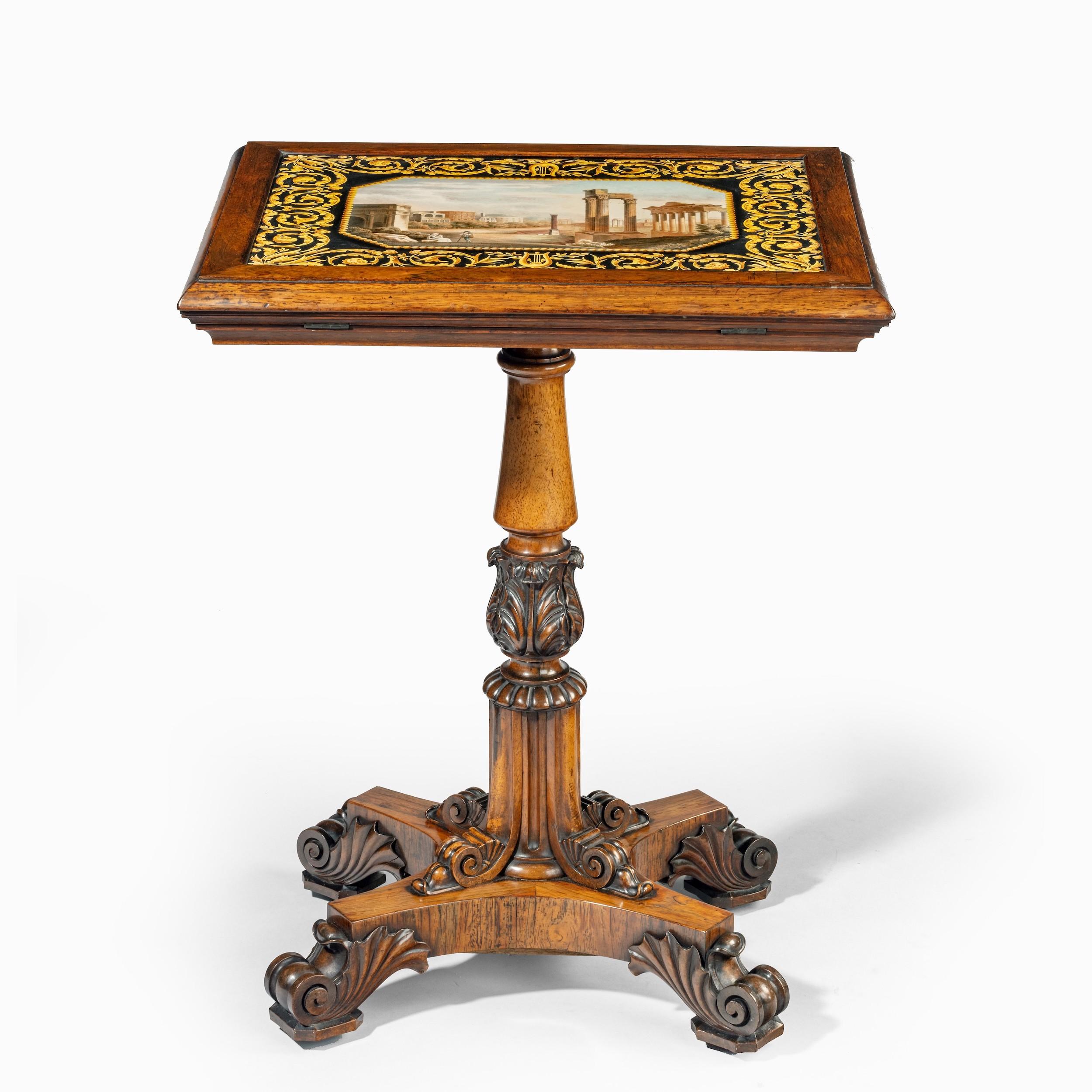 William IV Period Rosewood Table with Scagliola 'Marble' Top 2