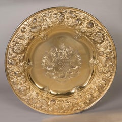 William IV Period Silver Gilt Charger Dish by Robert Garrard II with Provenance
