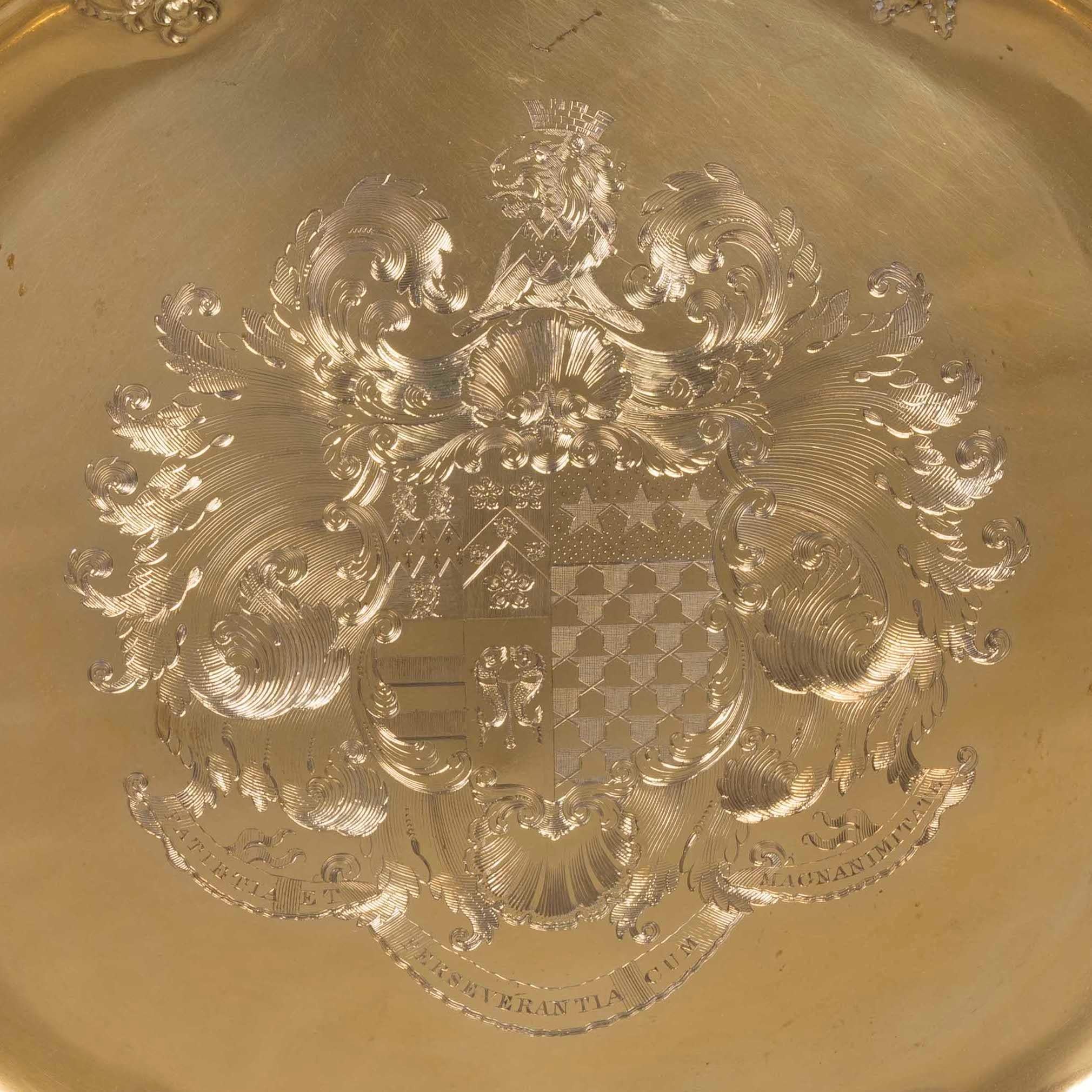 Repoussé William IV Period Silver Gilt Charger Dish by Robert Garrard II with Provenance For Sale