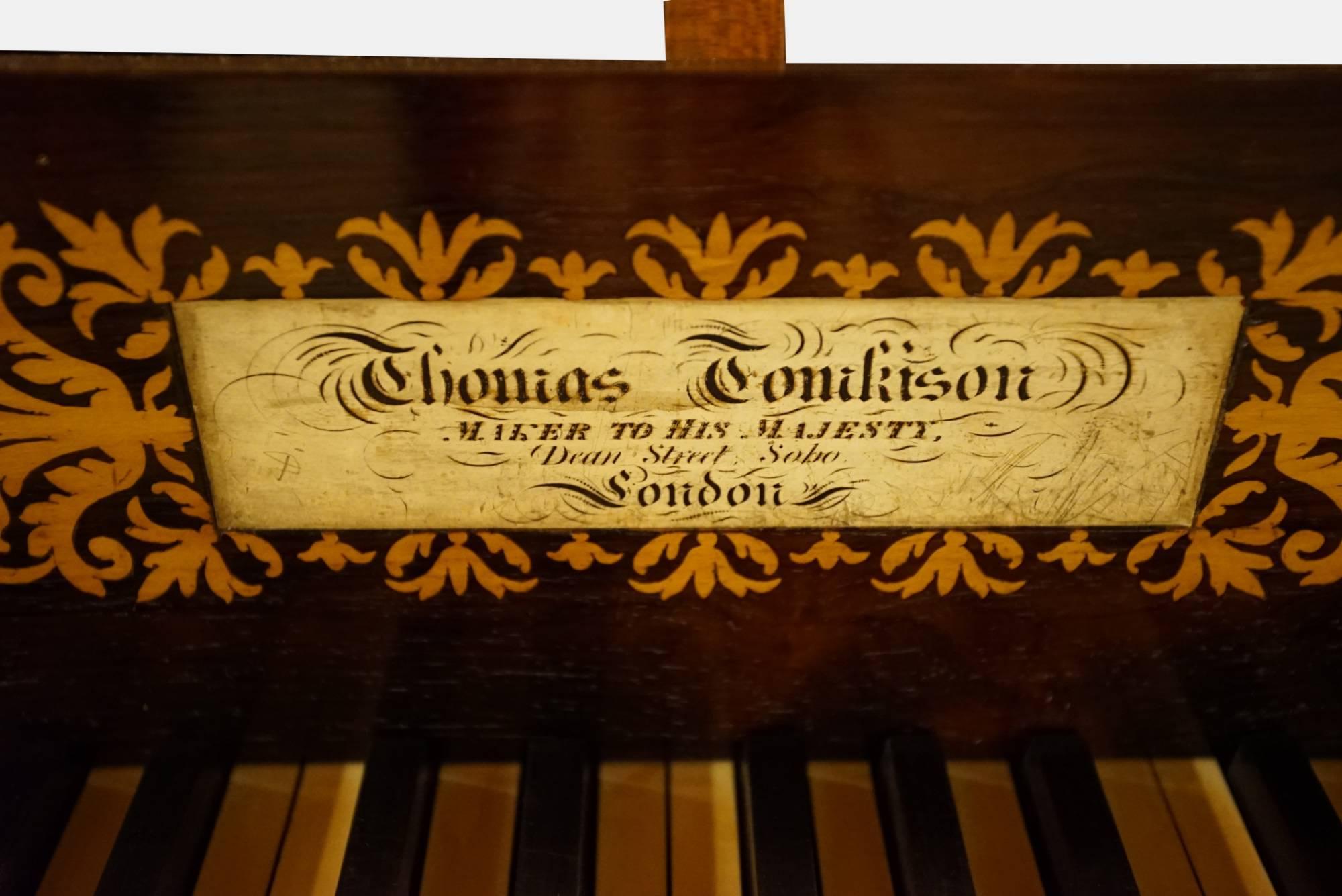 William IV period square piano by Thomas Tomkinson Maker to George IV In Good Condition For Sale In Salisbury, GB