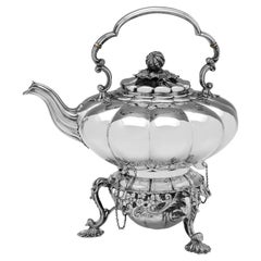 William IV period sterling silver kettle made in 1831 & 1833 by Barnards