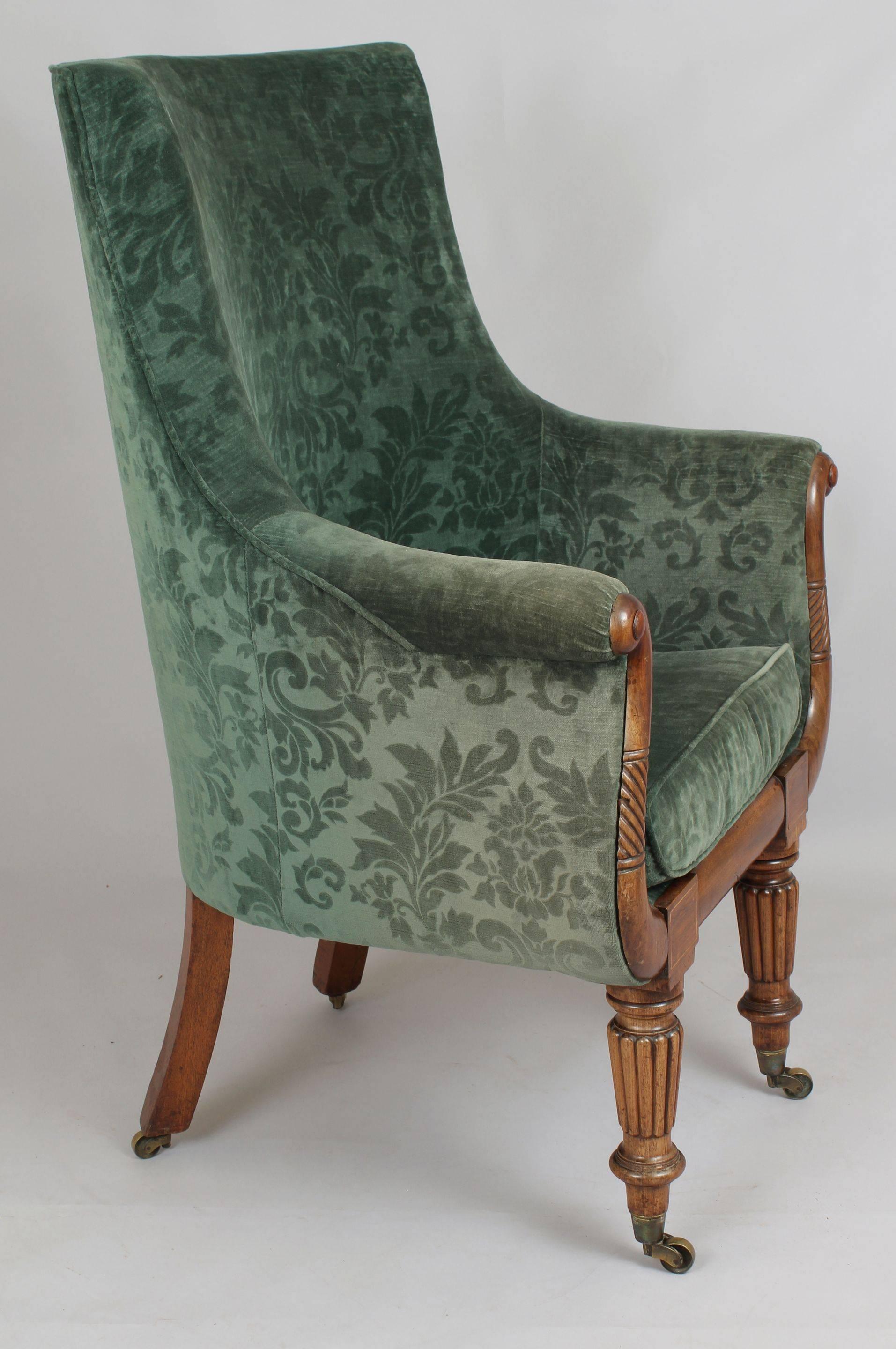 William IV Period Tall-Backed Easy-Chair In Good Condition For Sale In Cambridge, GB