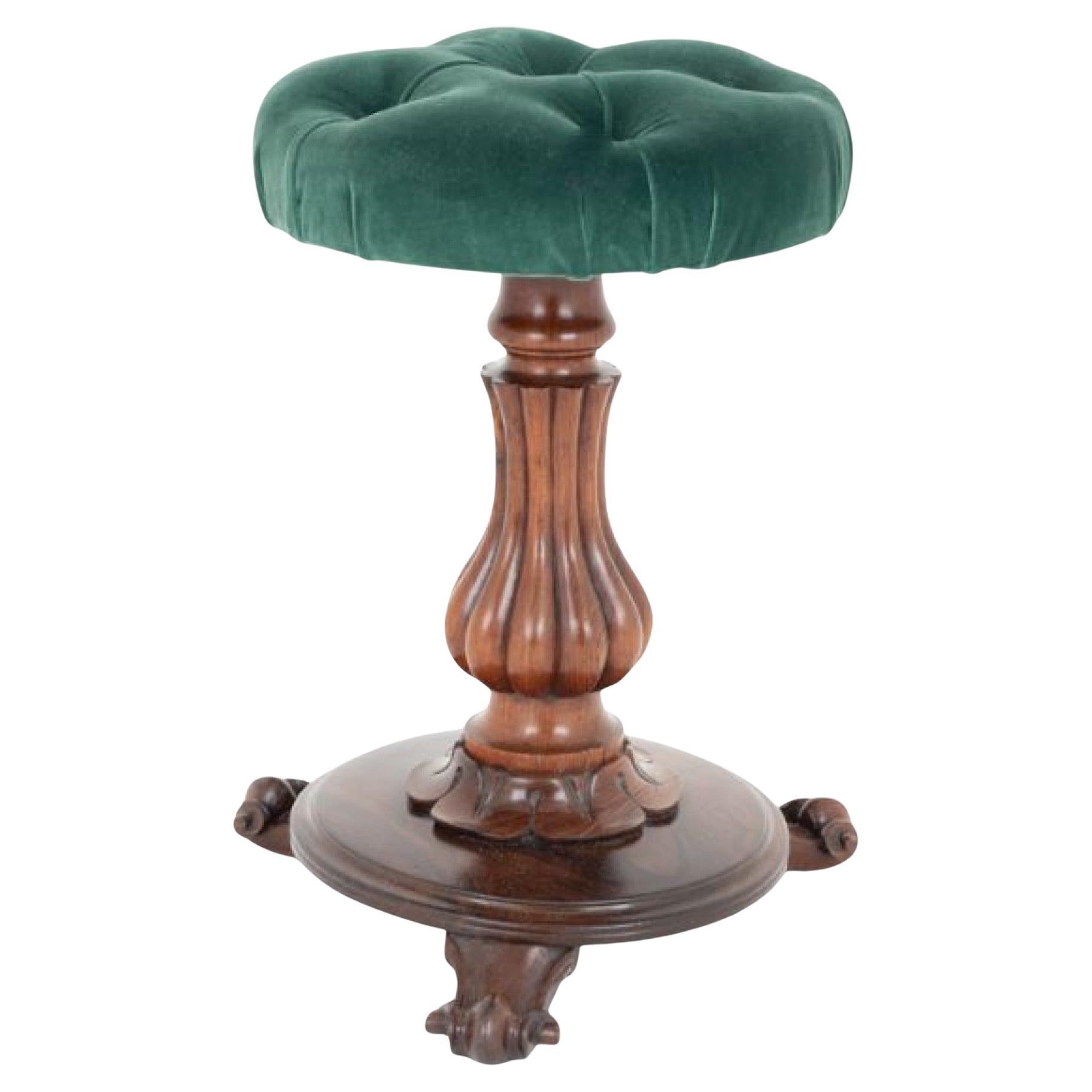 Tabouret de piano réglable William IV 19ème siècle