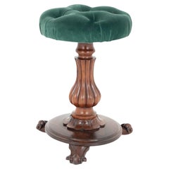 William IV Piano Stool Adjustable Height 19th Century