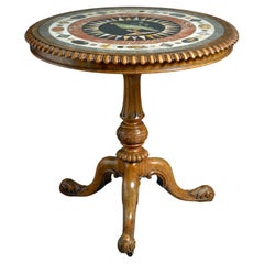 William IV Pietra Dura and Walnut Centre Table
