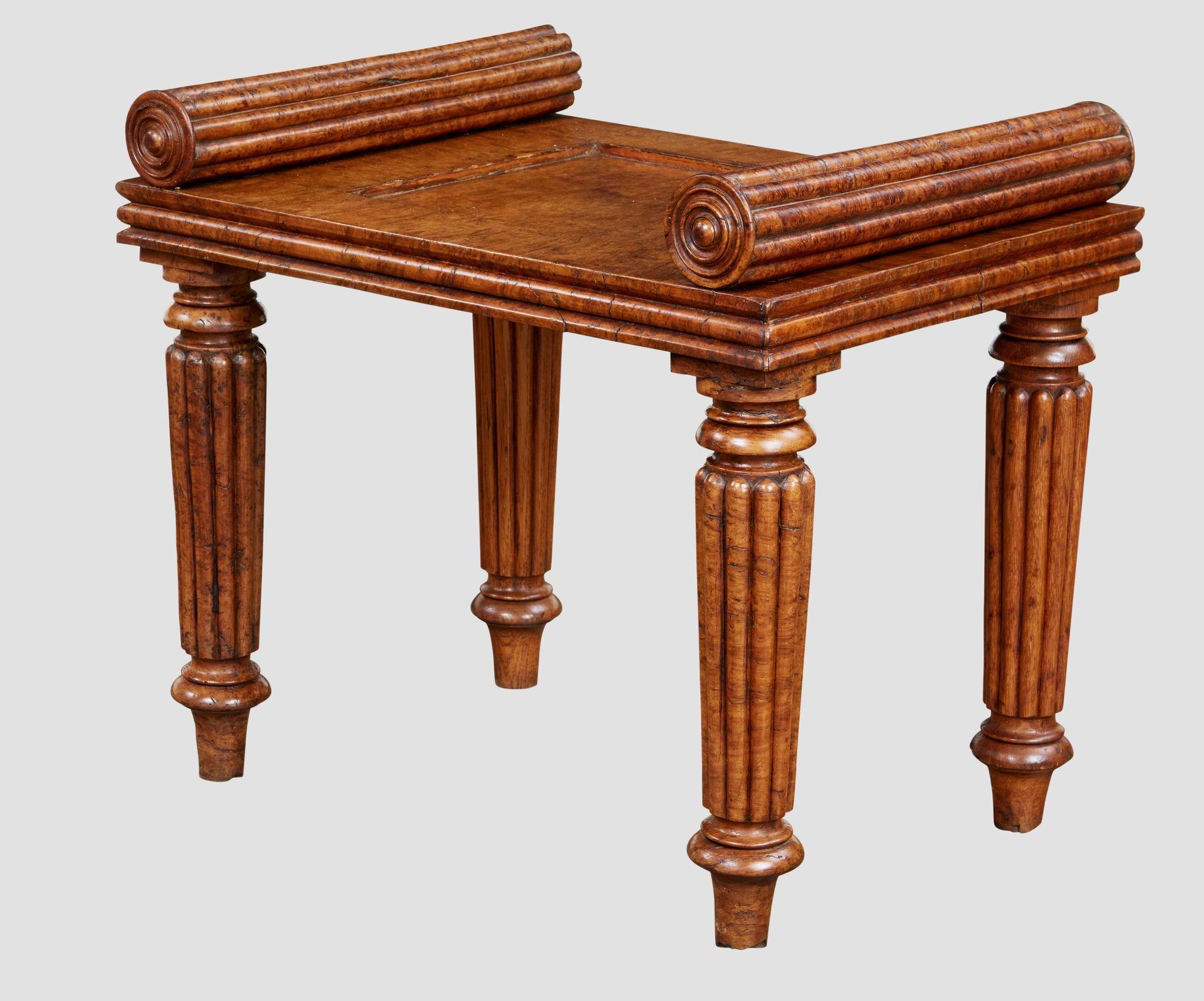 Mid-19th Century William IV Pollard Oak Hall Bench For Sale