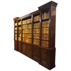 William IV Reverse Breakfront Mahogany Open Bookcase