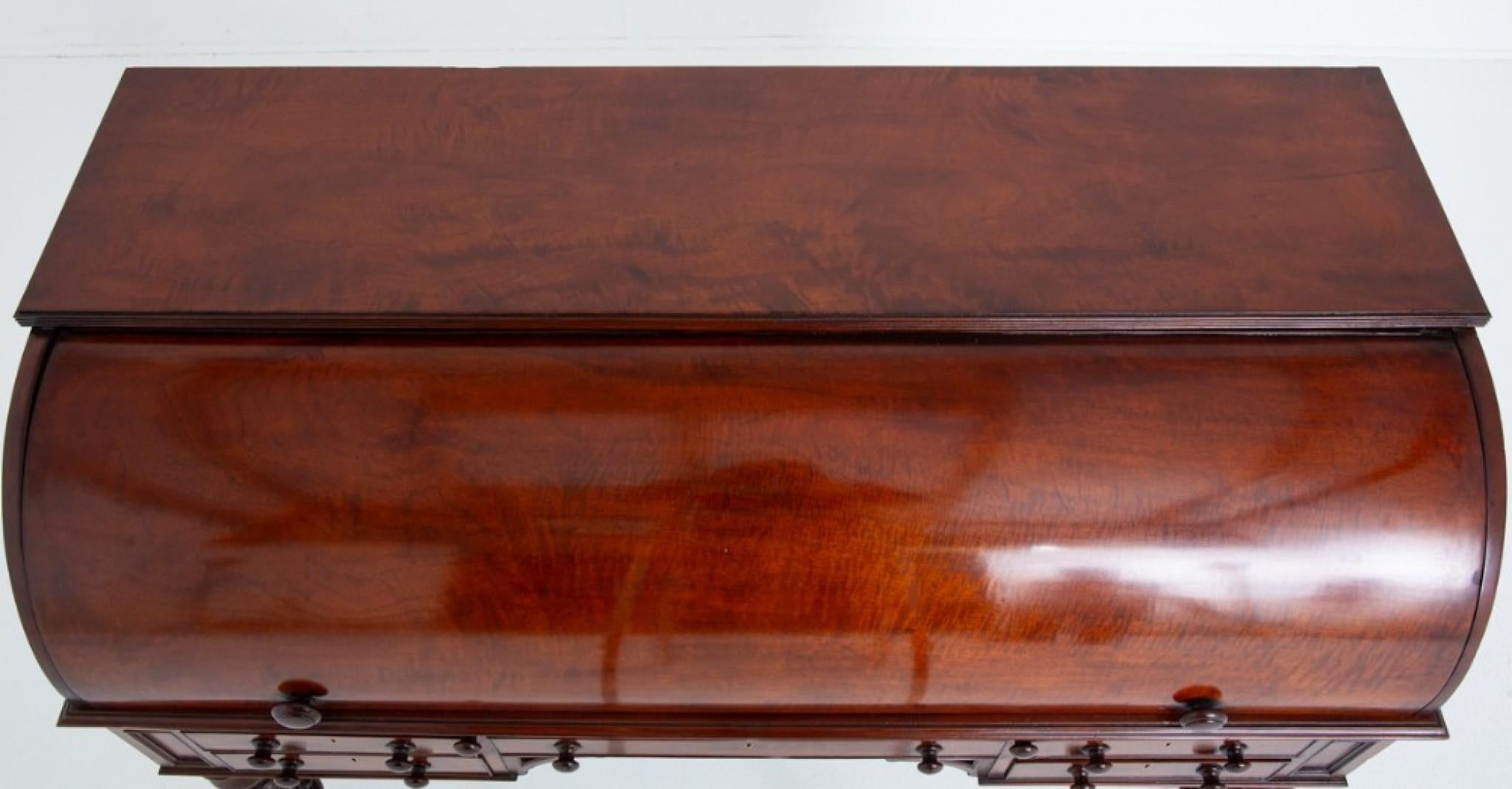 William IV Roll-Top-Schreibtisch Mahagoni 19. Jahrhundert Zylinder Periode im Angebot 7