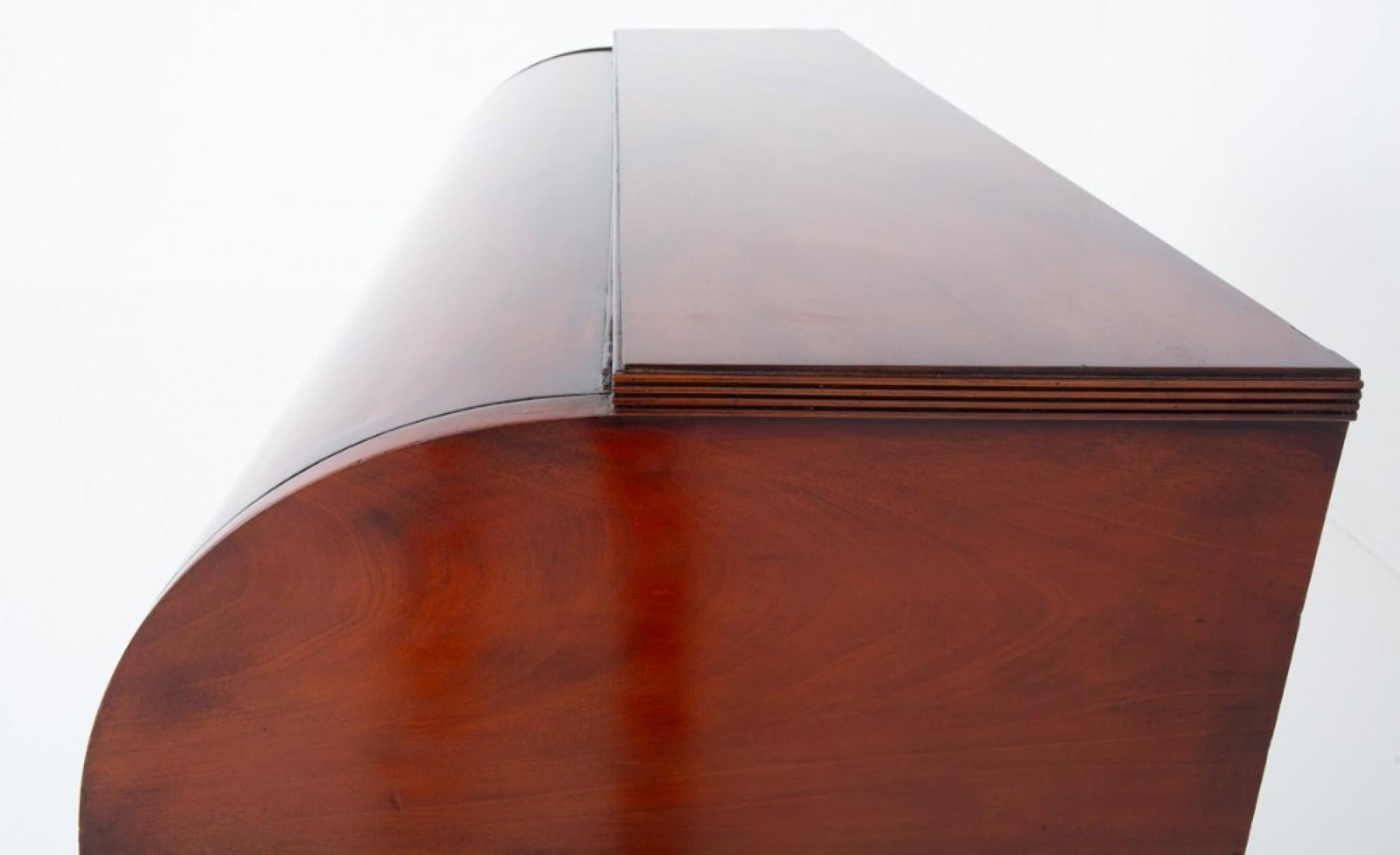 William IV Roll-Top-Schreibtisch Mahagoni 19. Jahrhundert Zylinder Periode im Angebot 9