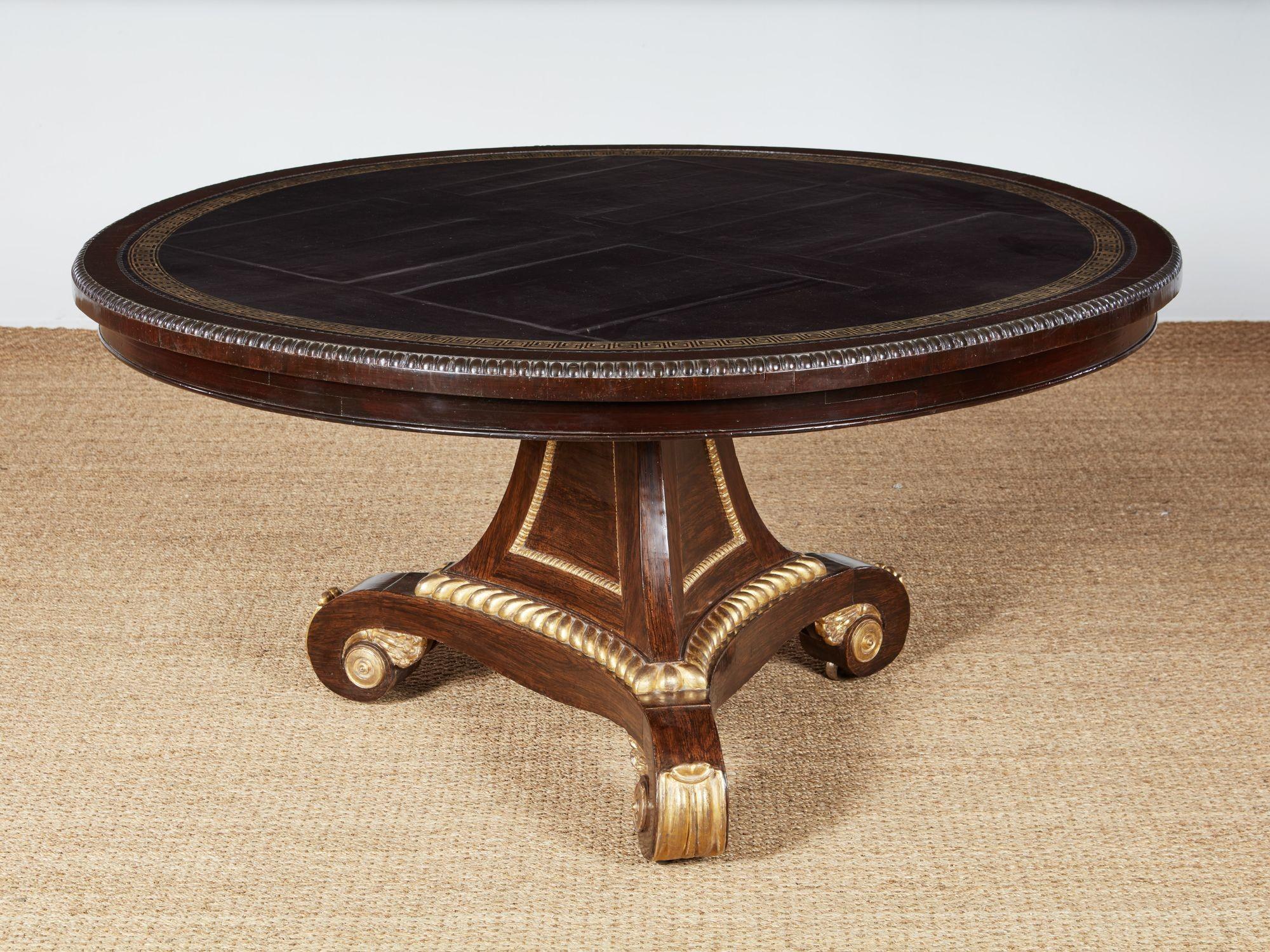 Mesa de centro William IV de palisandro y dorado Guillermo IV en venta