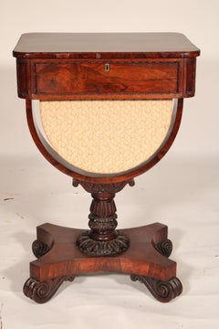William IV Rosewood and Mahogany Sewing / Side Table