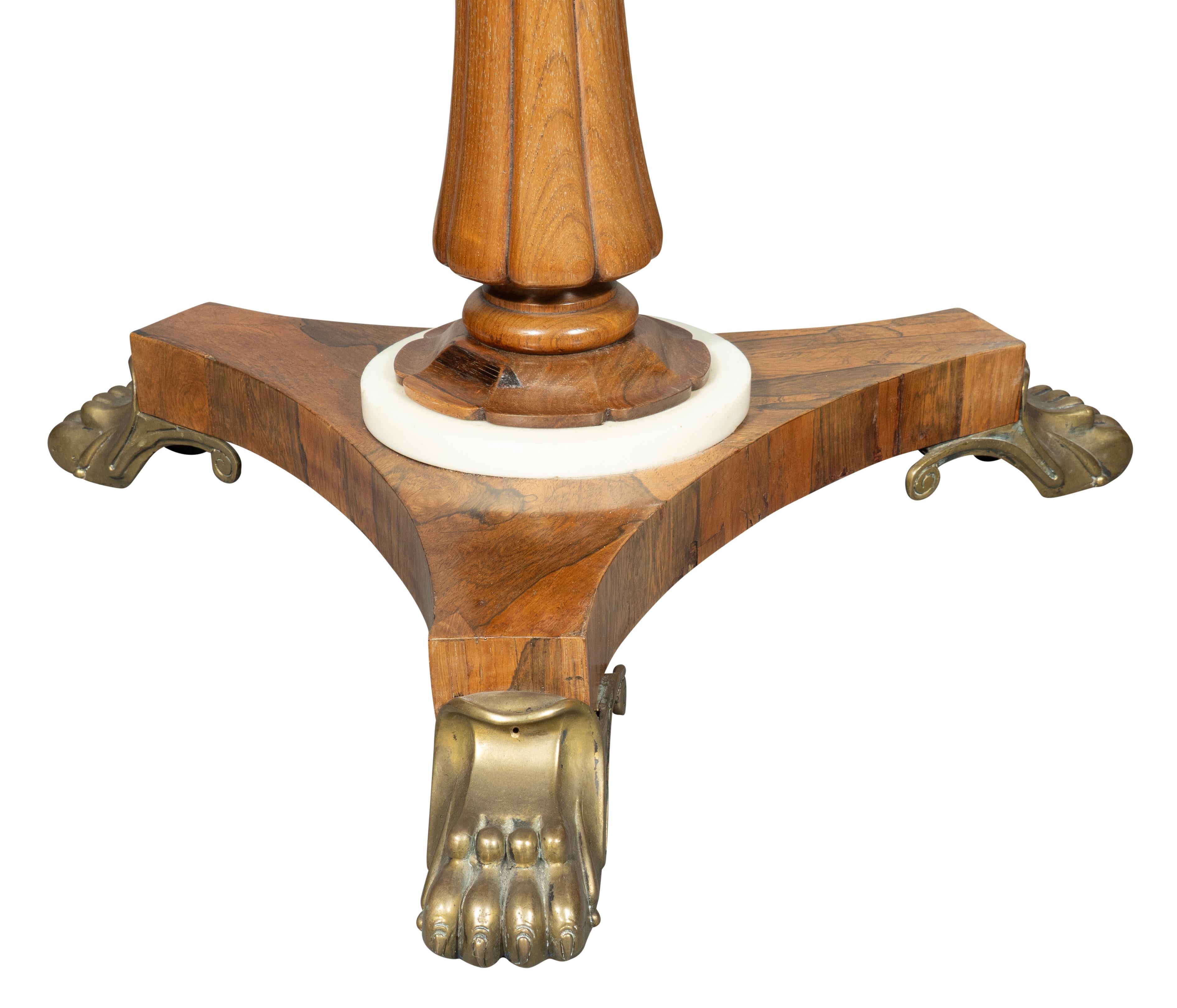 Mesa de juegos William IV de palisandro y mármol en Bueno estado para la venta en Essex, MA