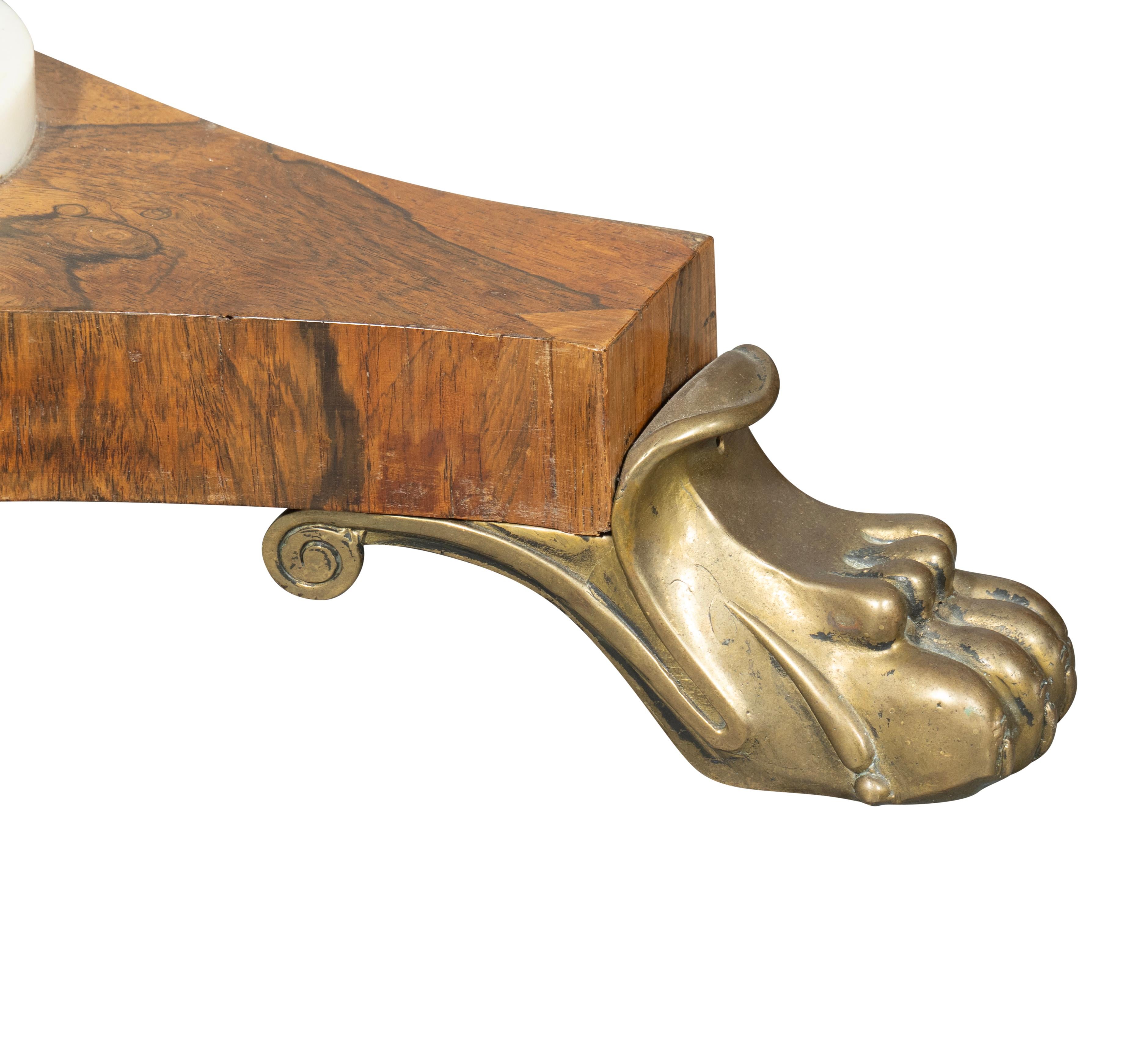 Mesa de juegos William IV de palisandro y mármol en venta 1