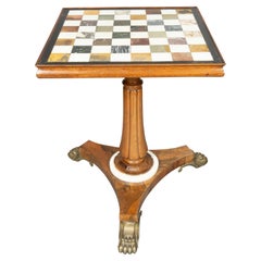 William IV. Spieltisch aus Rosenholz und Marmor