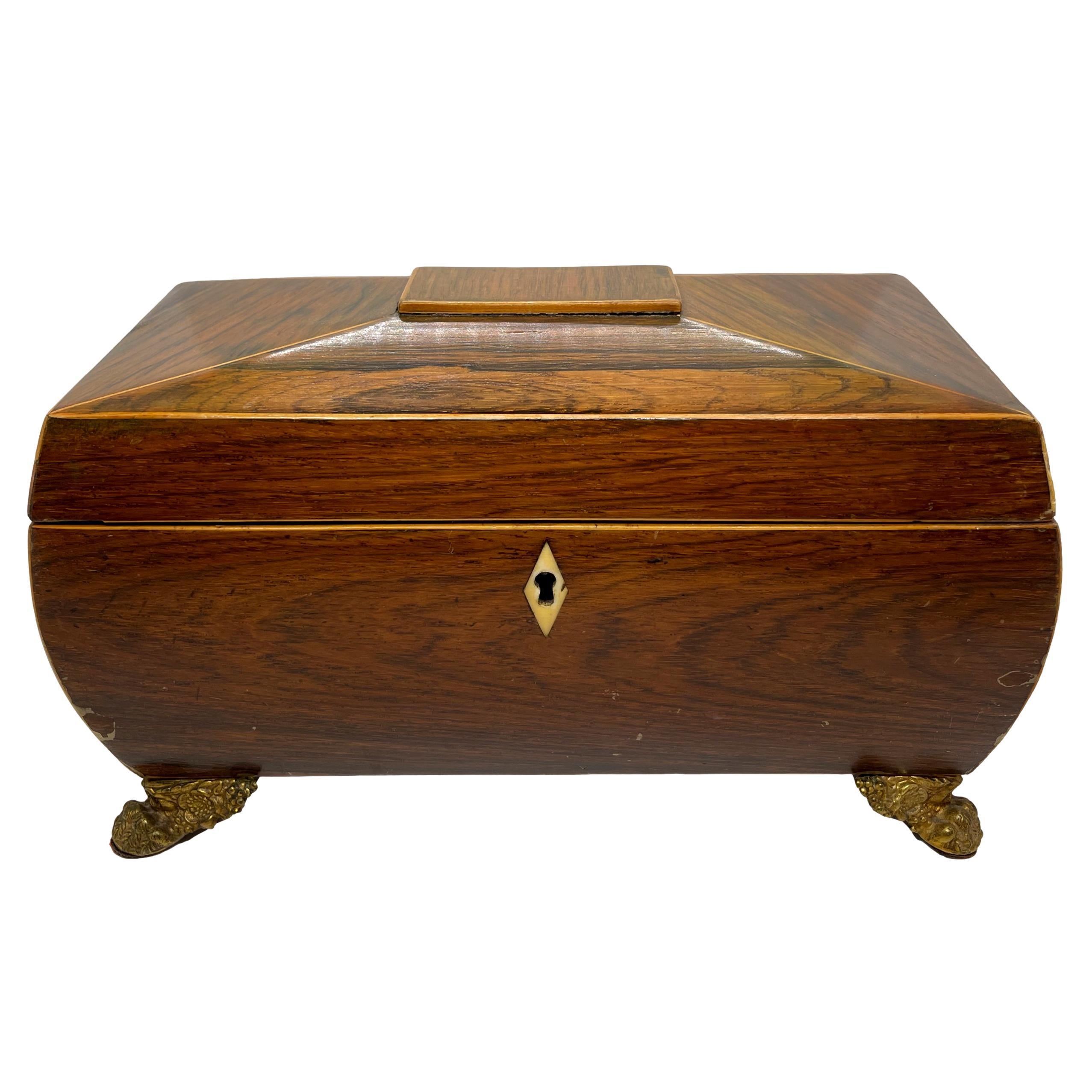 William IV Rosewood and Satinwood-Banded Tea, English, ca. 1835