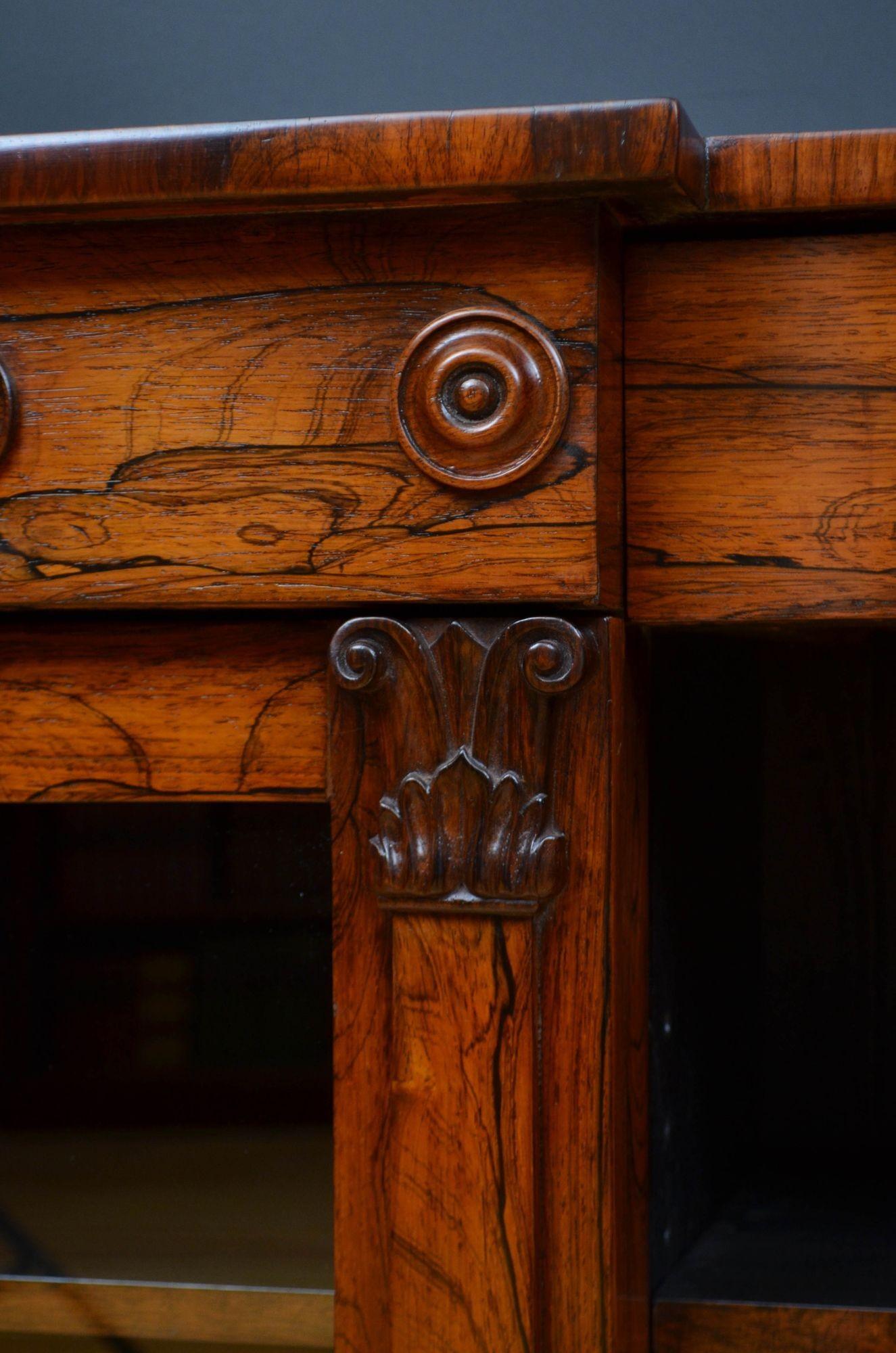 William IV Rosewood Bookcase or Sideboard For Sale 5